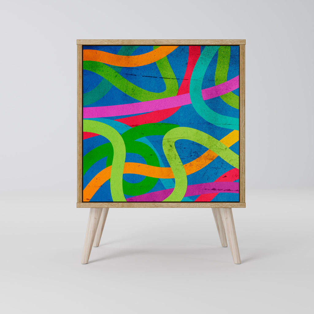 STREAMER TANGLE 1-Door Sideboard in Oak Effect