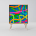 STREAMER TANGLE Aparador de 1 Puerta en Efecto Roble