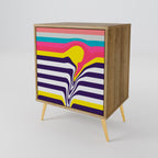 TONE COLLAPSE Aparador de 1 Puerta en Efecto Roble