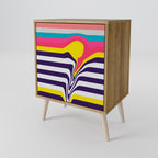 TONE COLLAPSE Aparador de 1 Puerta en Efecto Roble