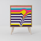 TONE COLLAPSE Aparador de 1 Puerta en Efecto Roble