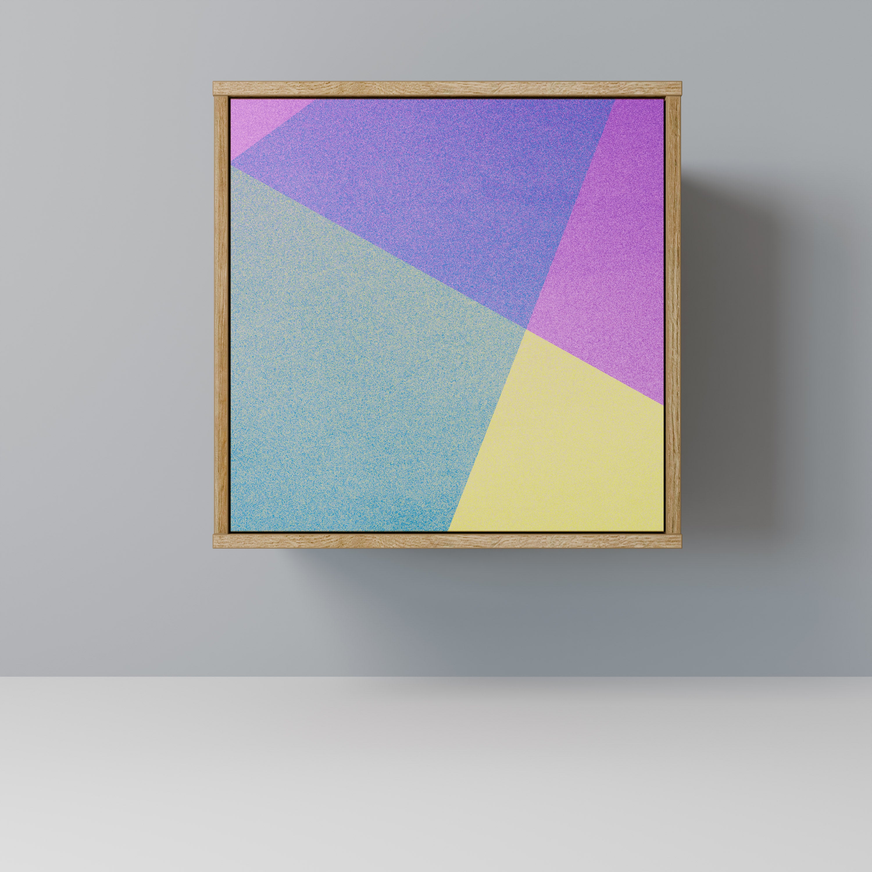 Aparador BRIGHT GEOMETRY de 1 puerta con acabado efecto roble