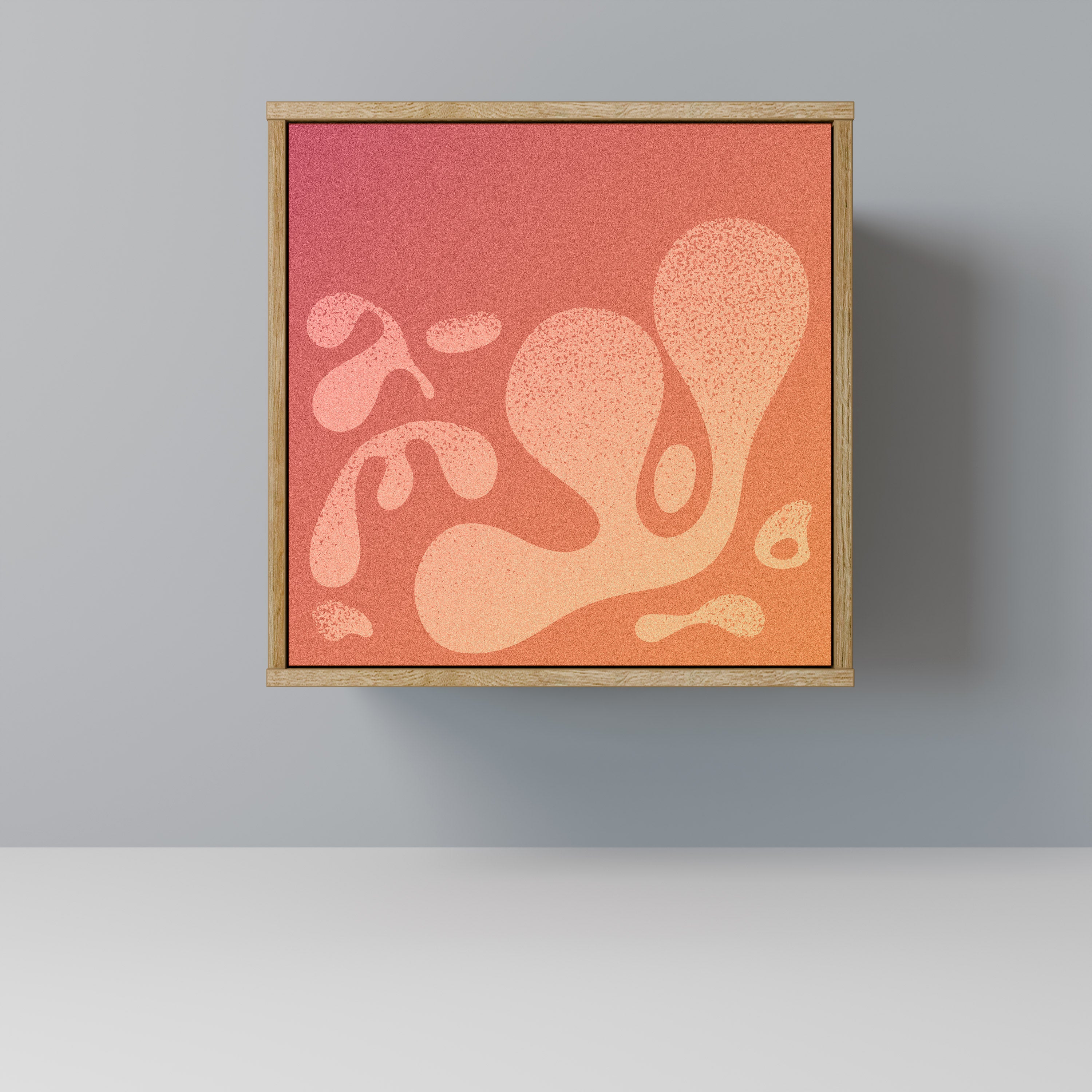 Aparador de una puerta rosa irregular con efecto roble