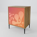 IRREGULAR PINK 1-Door Sideboard in Oak Effect