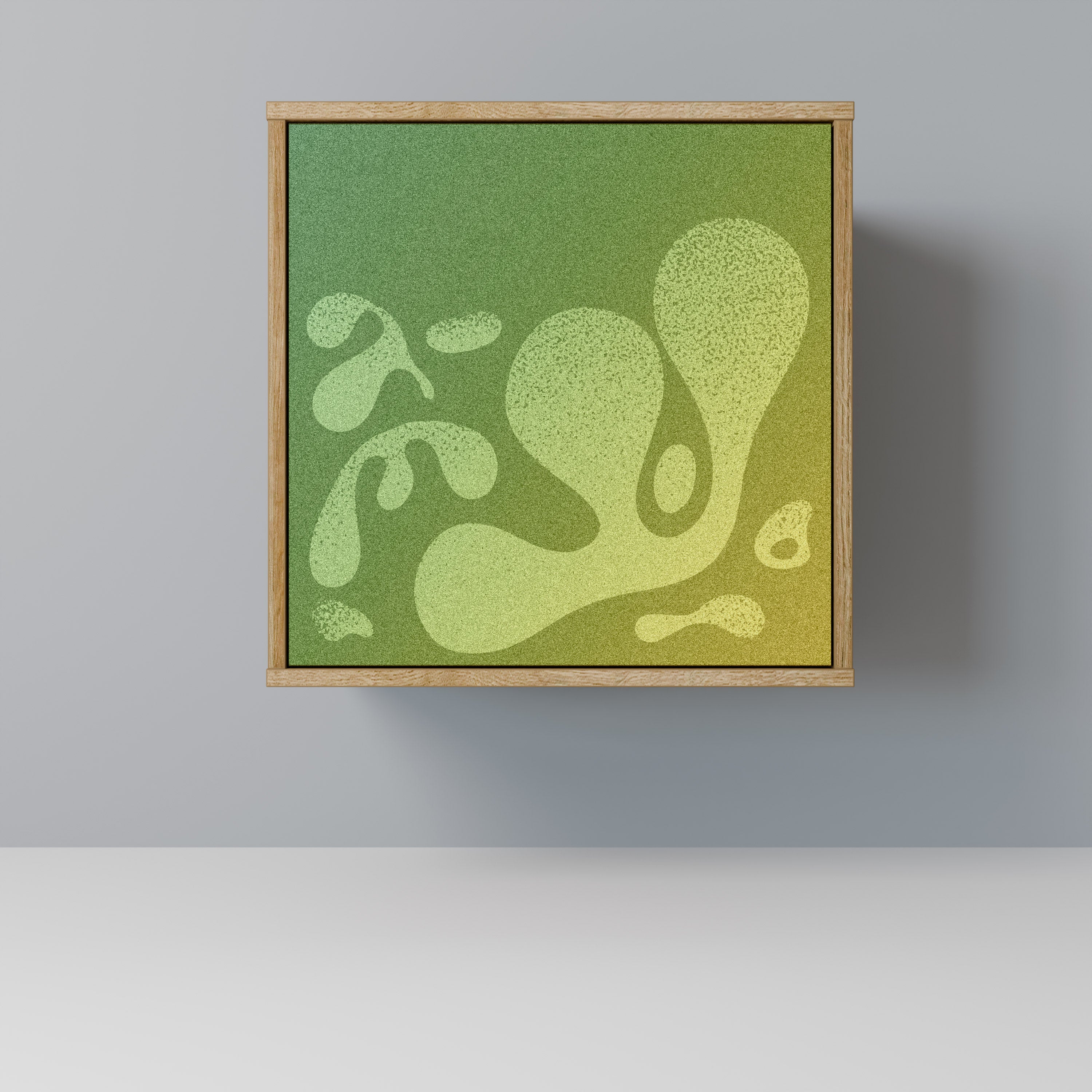 Aparador IRREGULAR AZUL de 1 puerta con acabado roble