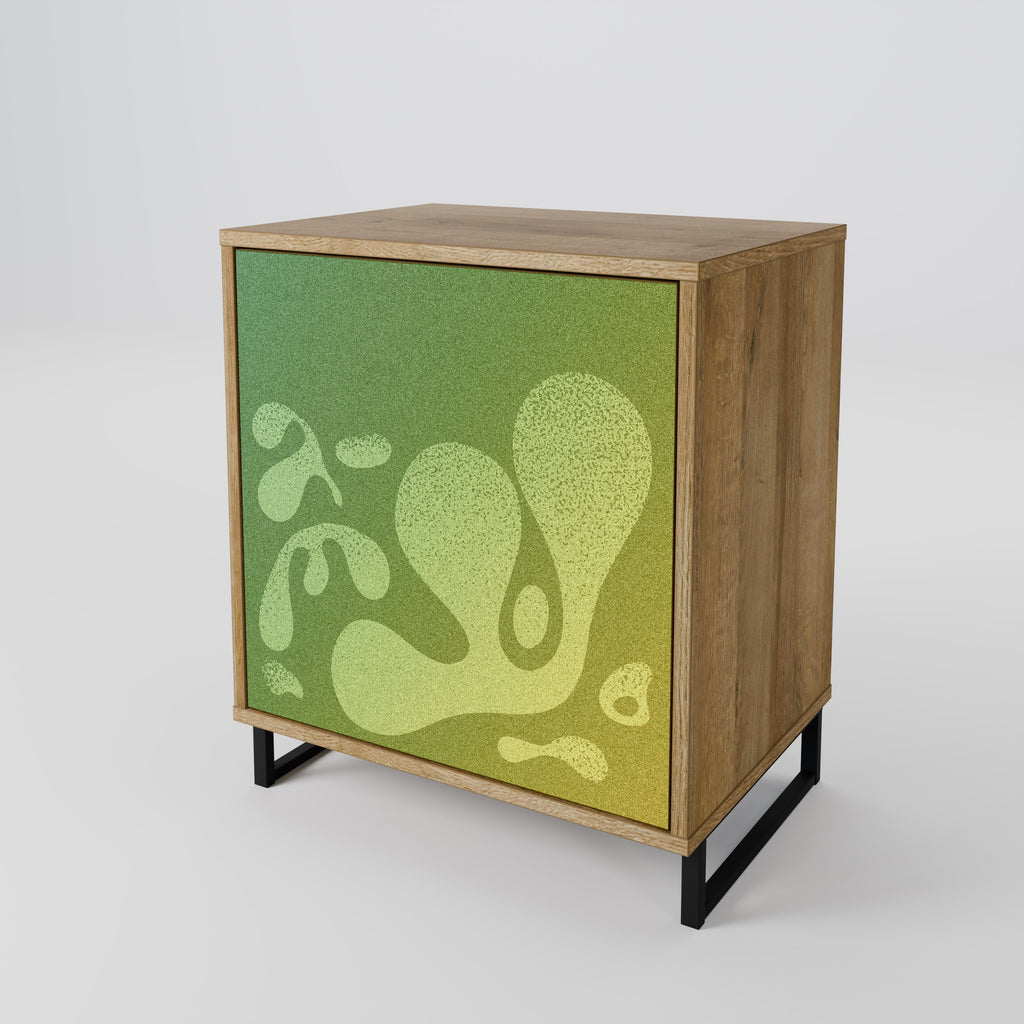 IRREGULAR BLUE 1-Door Sideboard in Oak Effect