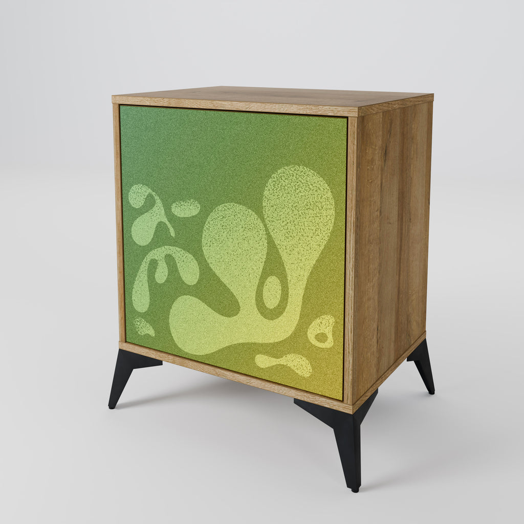 IRREGULAR BLUE 1-Door Sideboard in Oak Effect