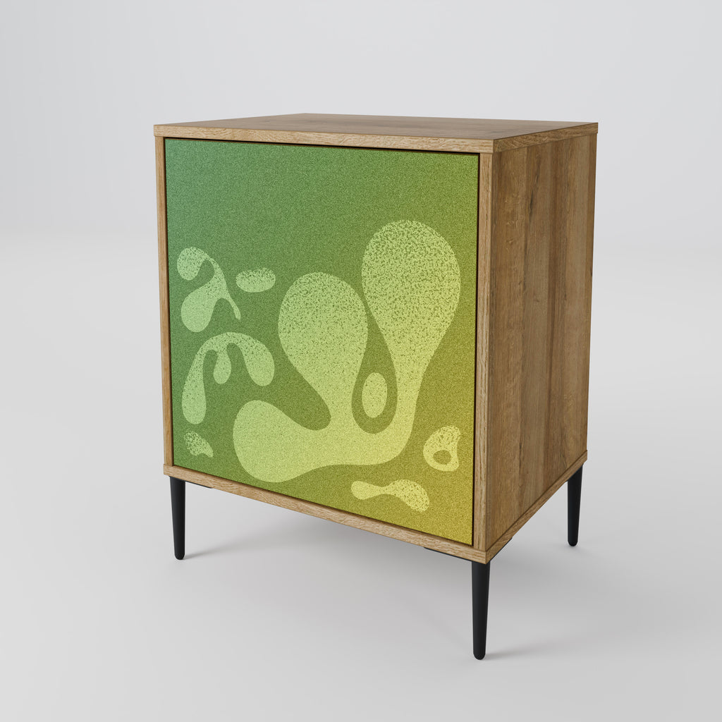 IRREGULAR BLUE 1-Door Sideboard in Oak Effect