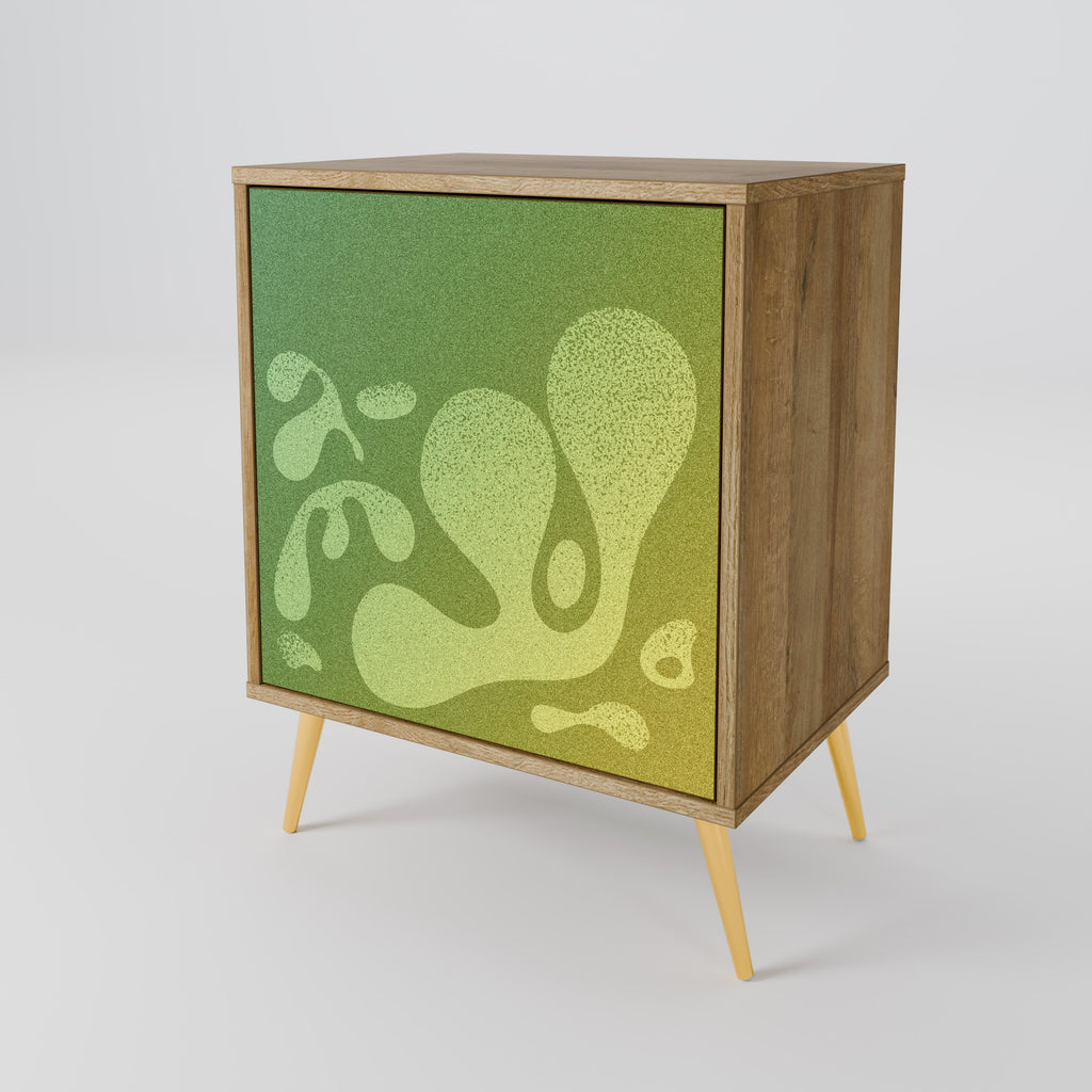 IRREGULAR BLUE 1-Door Sideboard in Oak Effect