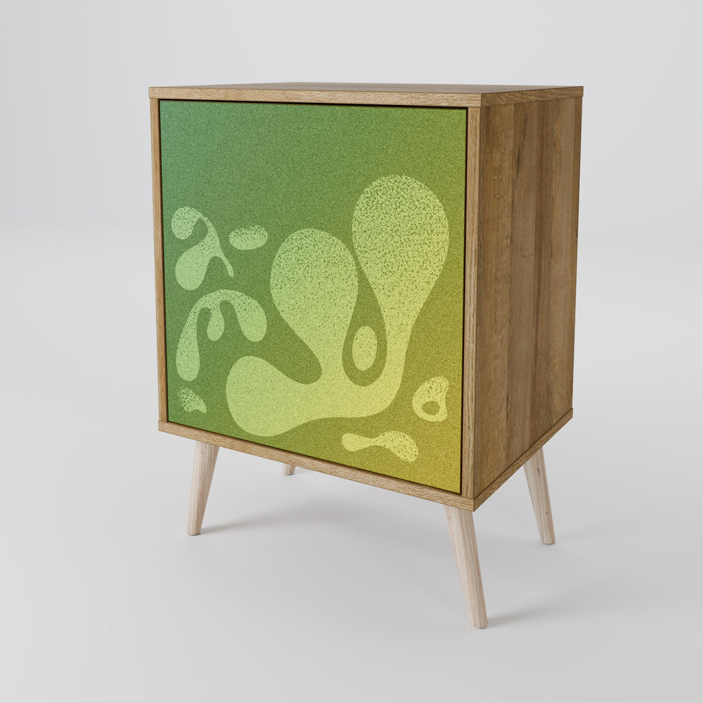 IRREGULAR BLUE 1-Door Sideboard in Oak Effect