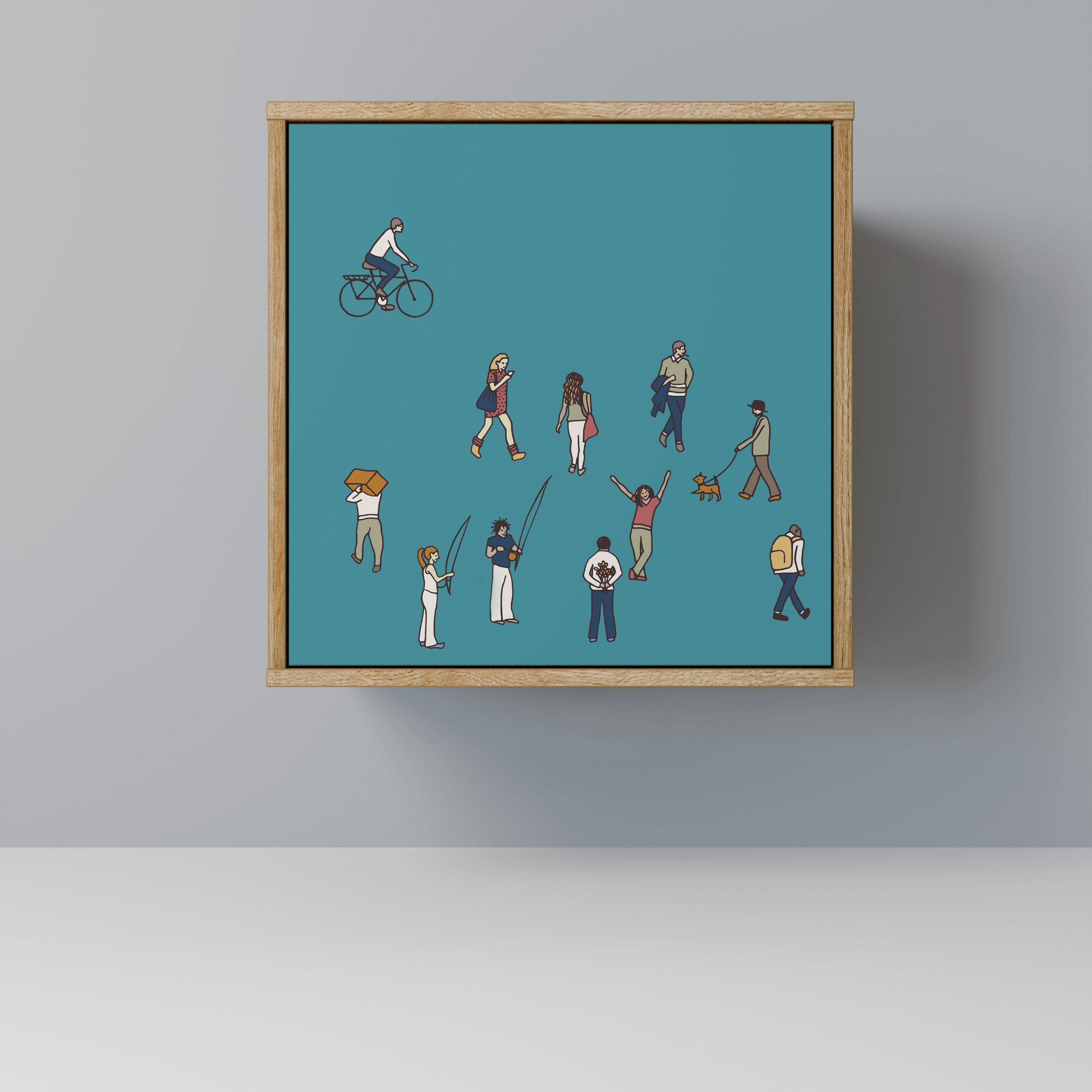 Aparador COLLECTIVE STREAM de 1 puerta con acabado efecto roble