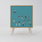 COLLECTIVE STREAM Aparador de 1 Puerta en Efecto Roble