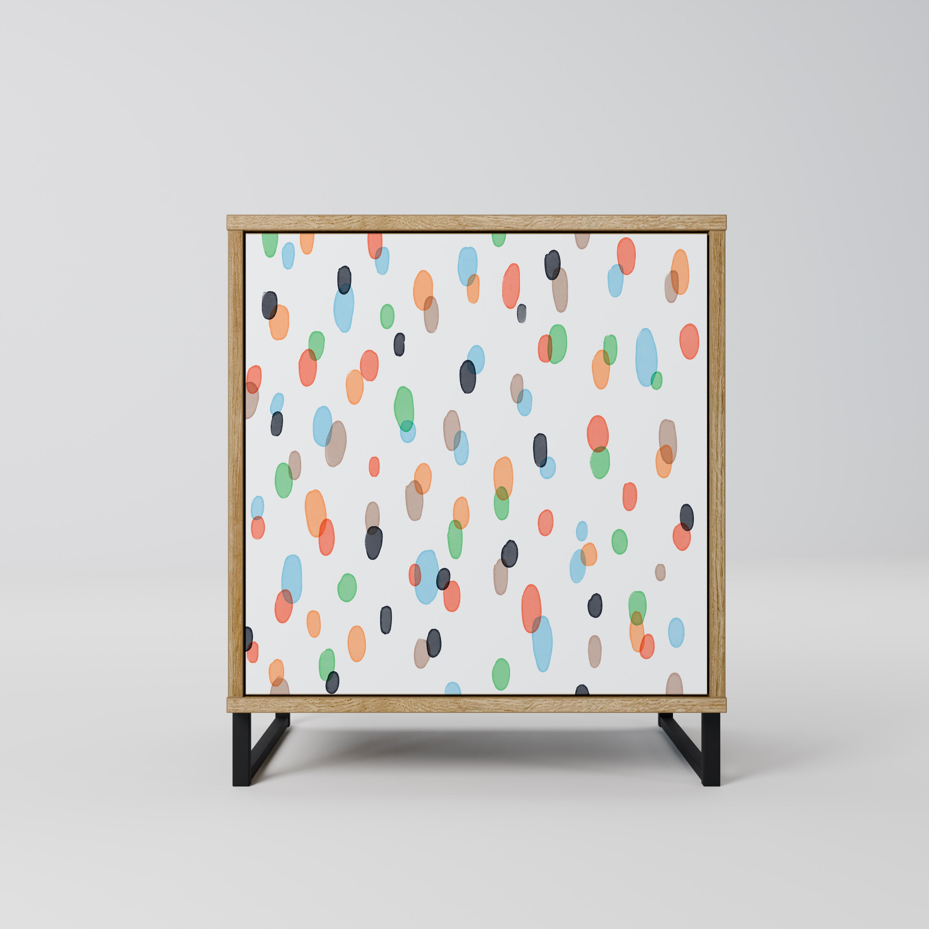 ENERGETIC SPOTS Aparador de 1 puerta con acabado roble