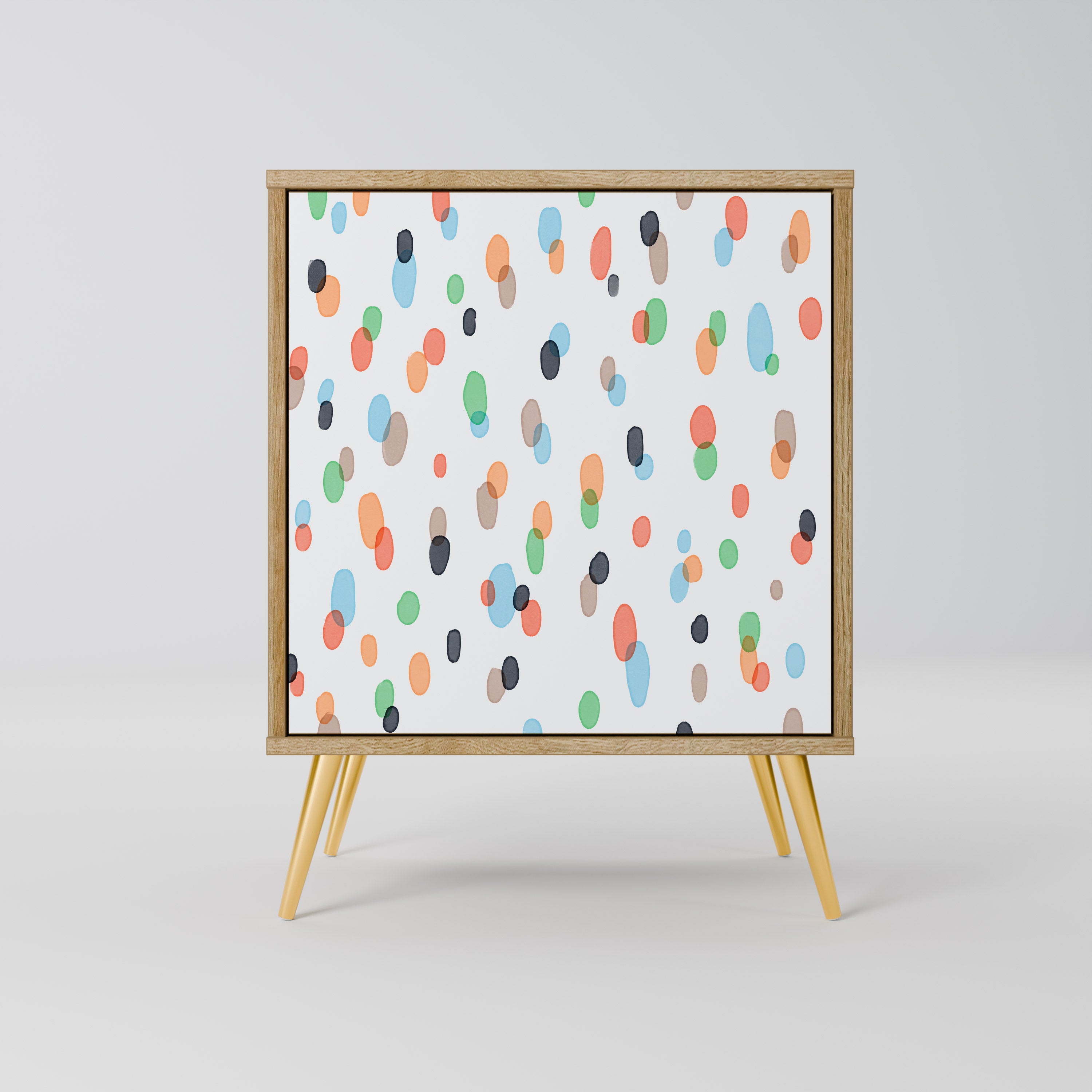 ENERGETIC SPOTS Aparador de 1 puerta con acabado roble