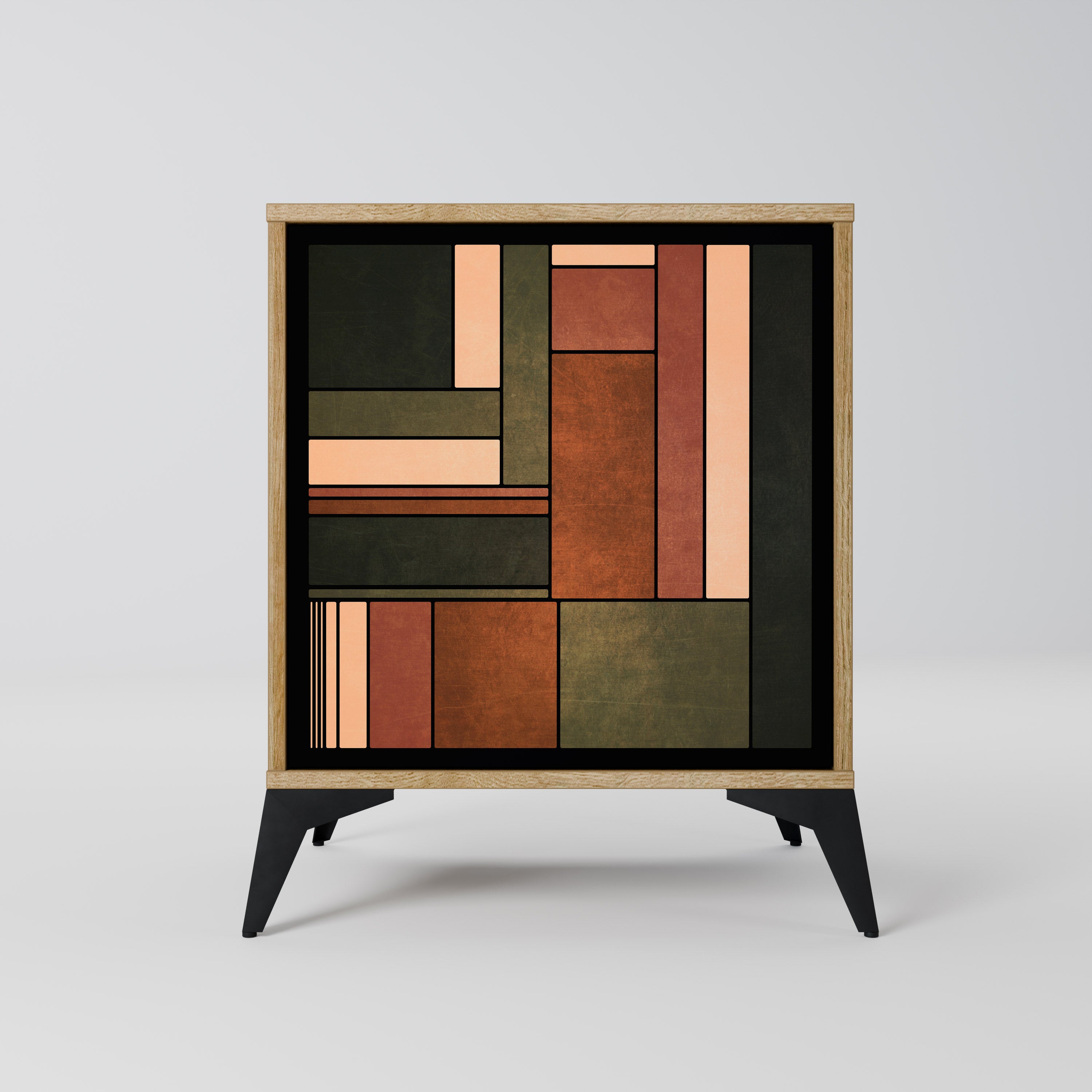 FIGURAS DE LA NATURALEZA Aparador de 1 puerta con efecto roble