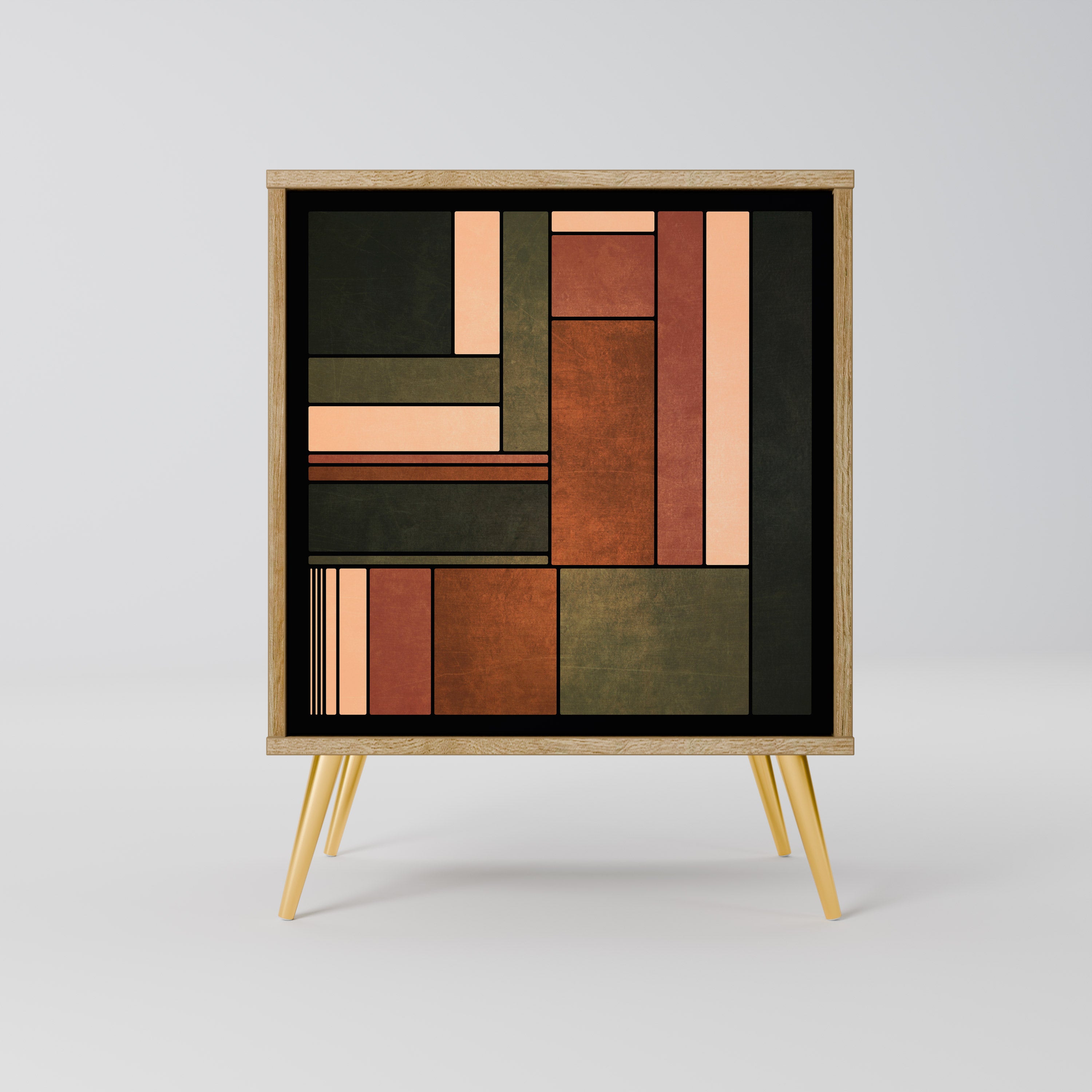 FIGURAS DE LA NATURALEZA Aparador de 1 puerta con efecto roble