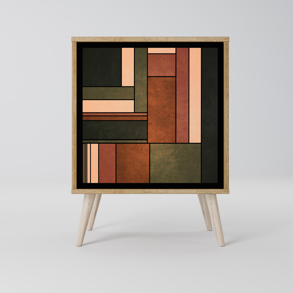 FIGURAS DE LA NATURALEZA Aparador de 1 puerta con efecto roble