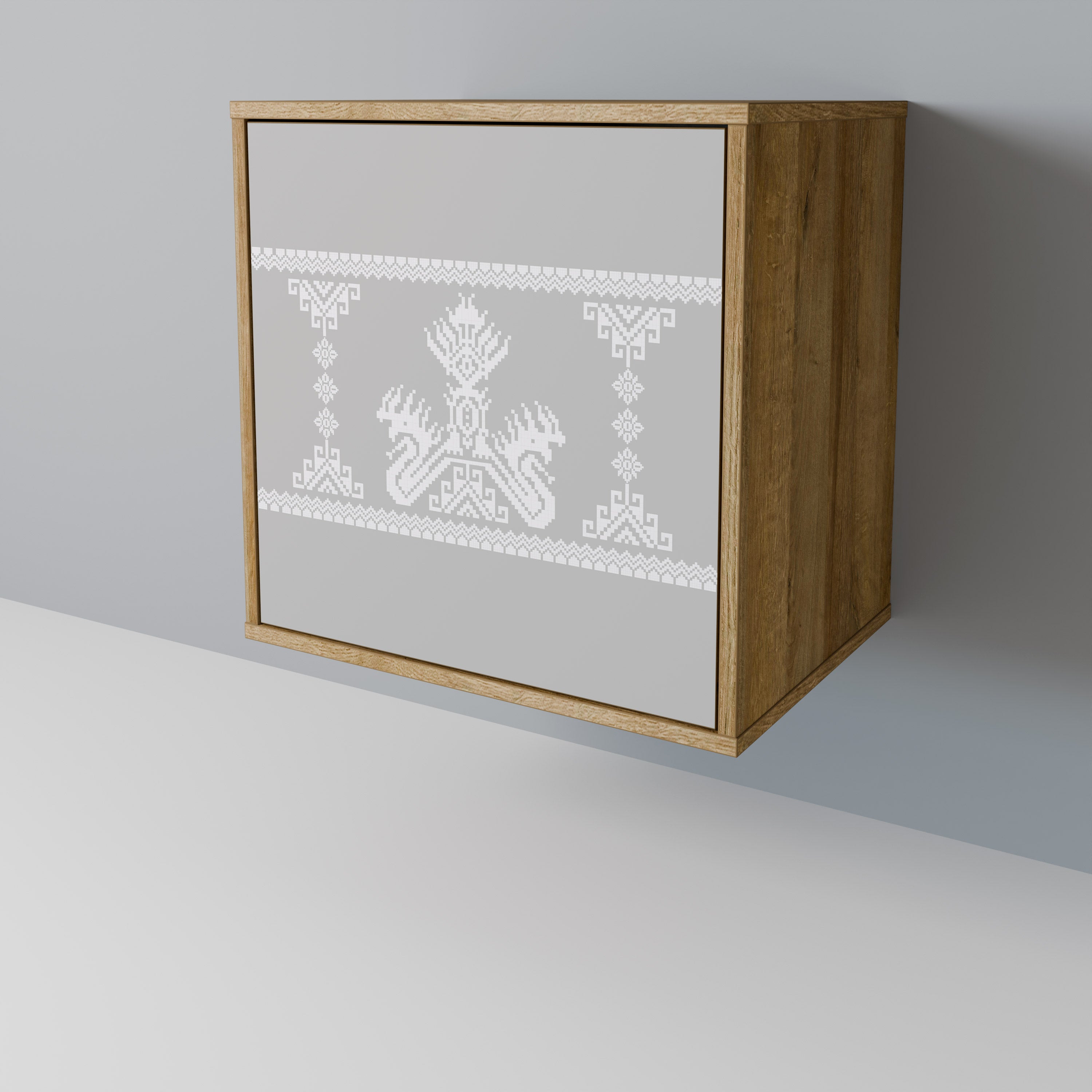 Aparador THAI GRAY de 1 puerta con acabado roble