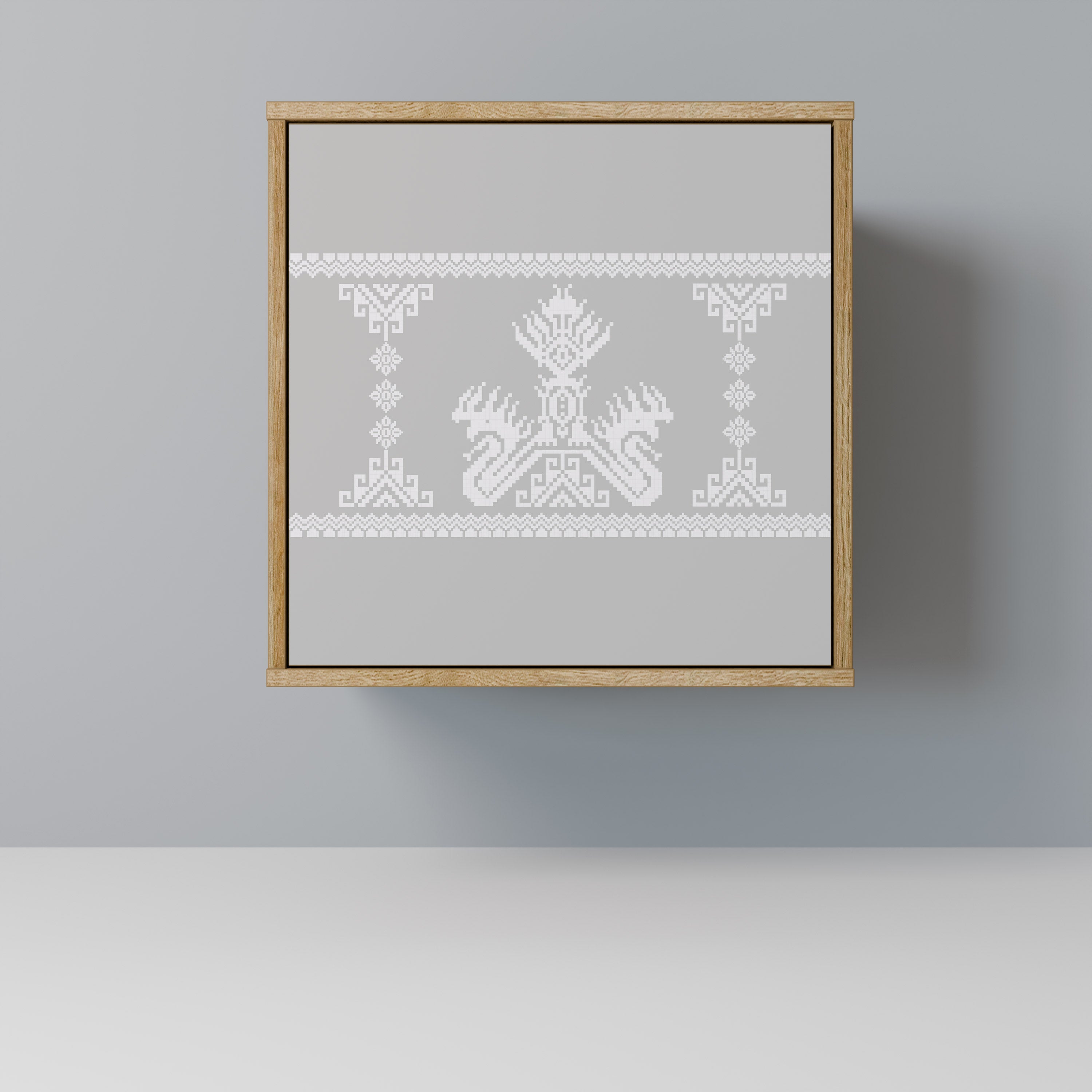 Aparador THAI GRAY de 1 puerta con acabado roble