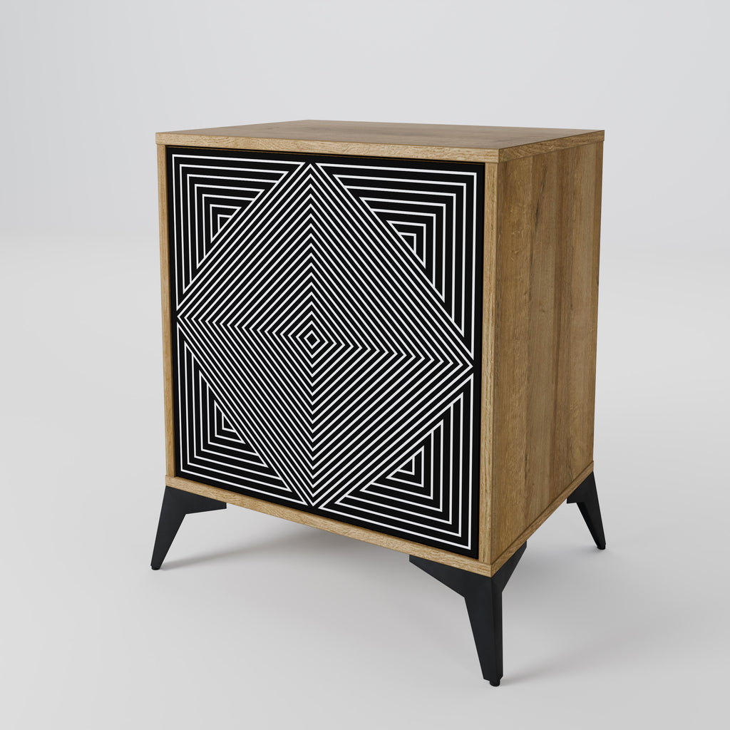 POLYGON ILLUSION 1-Door Sideboard in Oak Effect