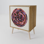 BROWN CIRCLES 1-Door Sideboard in Oak Effect