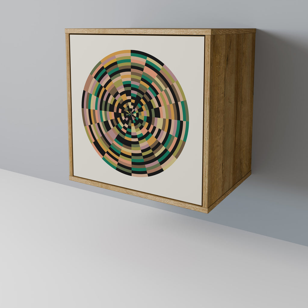 GREEN CIRCLES 1-Door Sideboard in Oak Effect