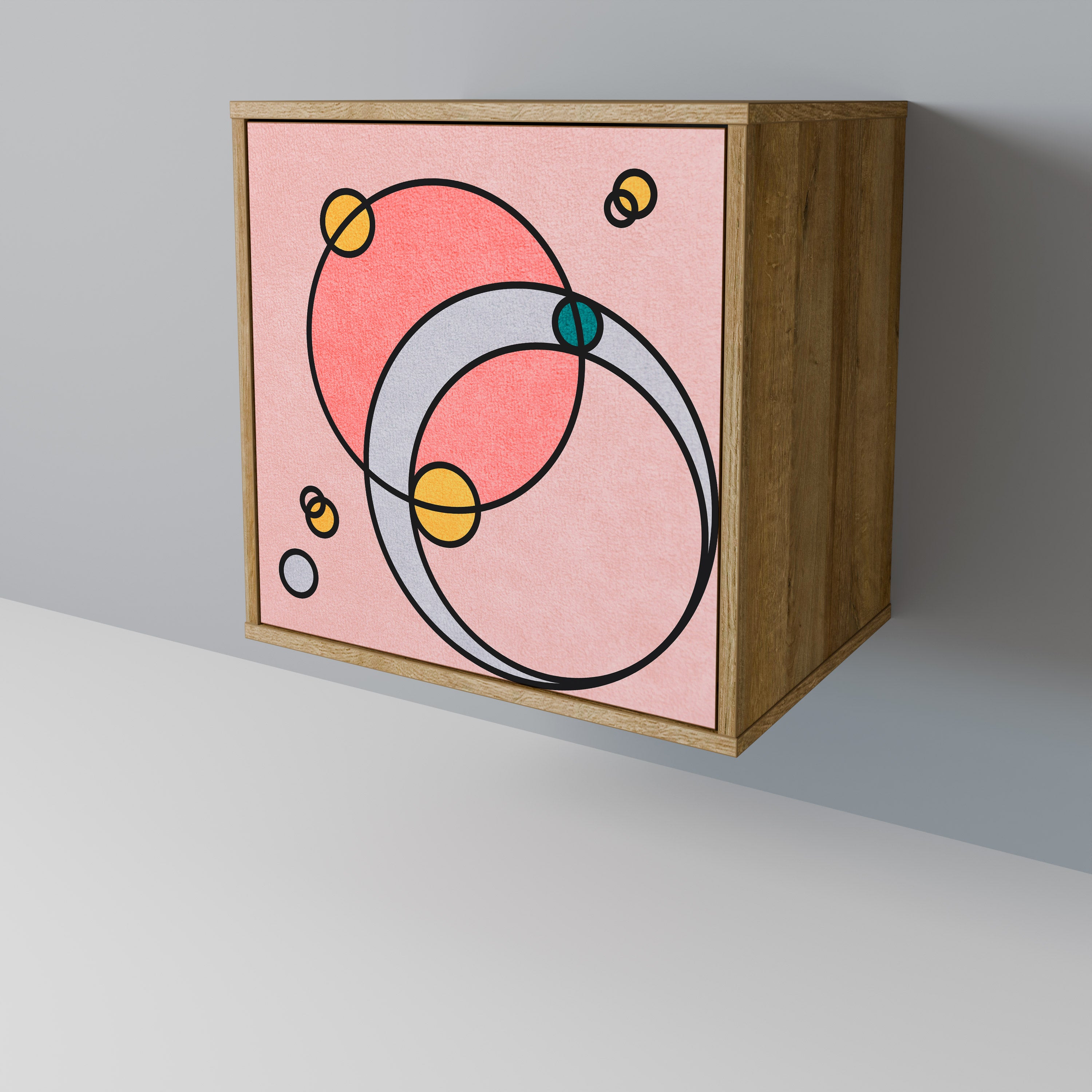 Aparador GOSSAMER ECHOES de 1 puerta con acabado efecto roble