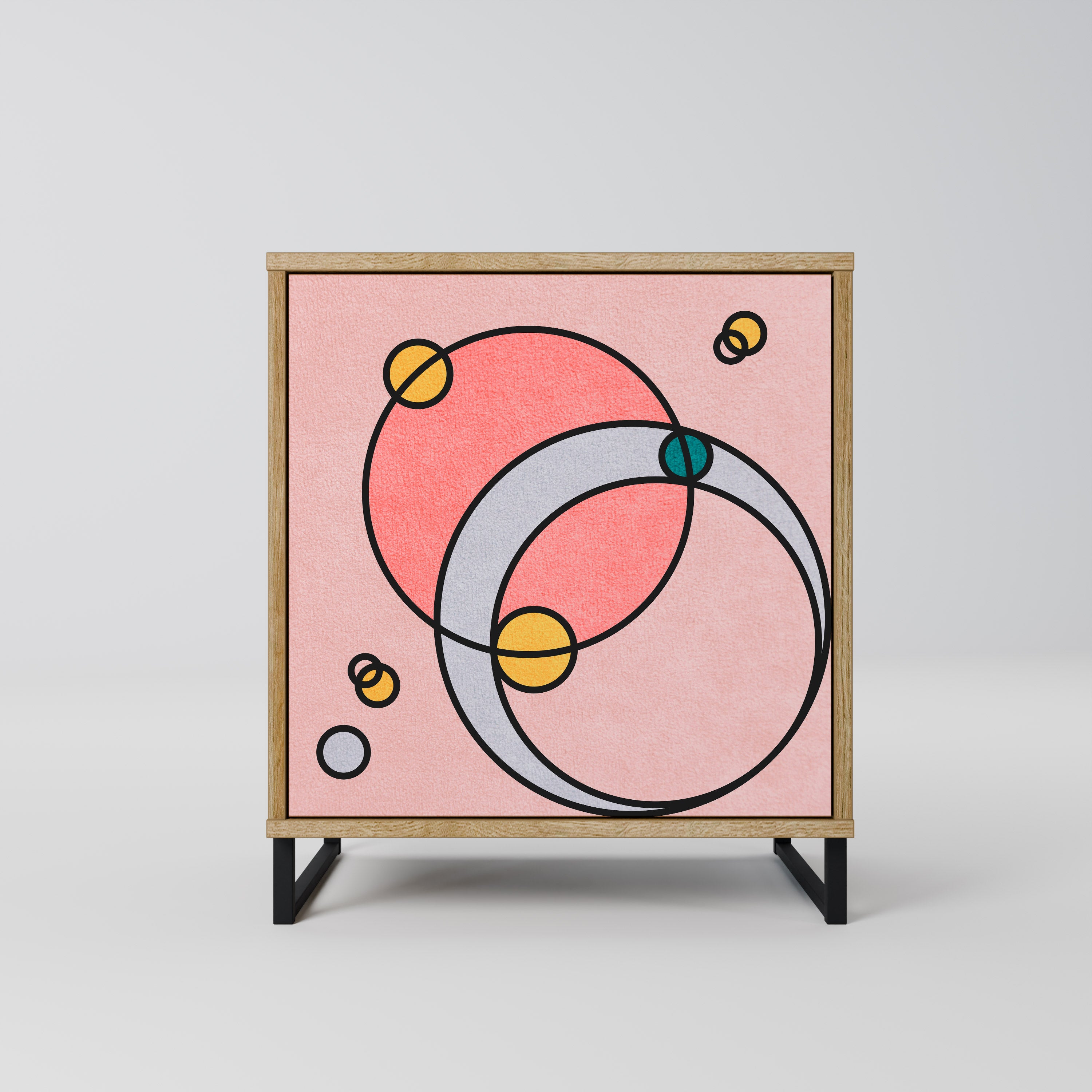 Aparador GOSSAMER ECHOES de 1 puerta con acabado efecto roble