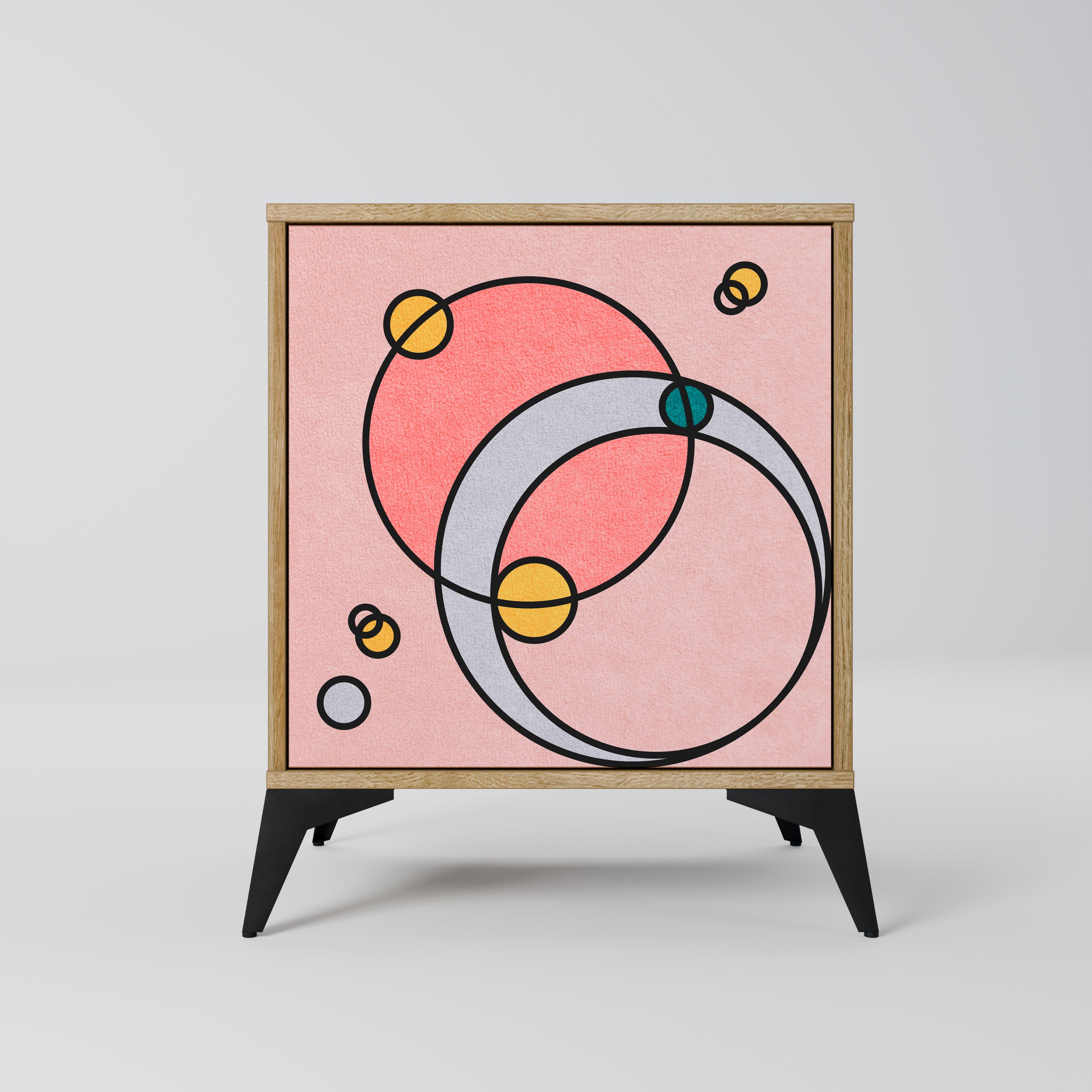 Aparador GOSSAMER ECHOES de 1 puerta con acabado efecto roble