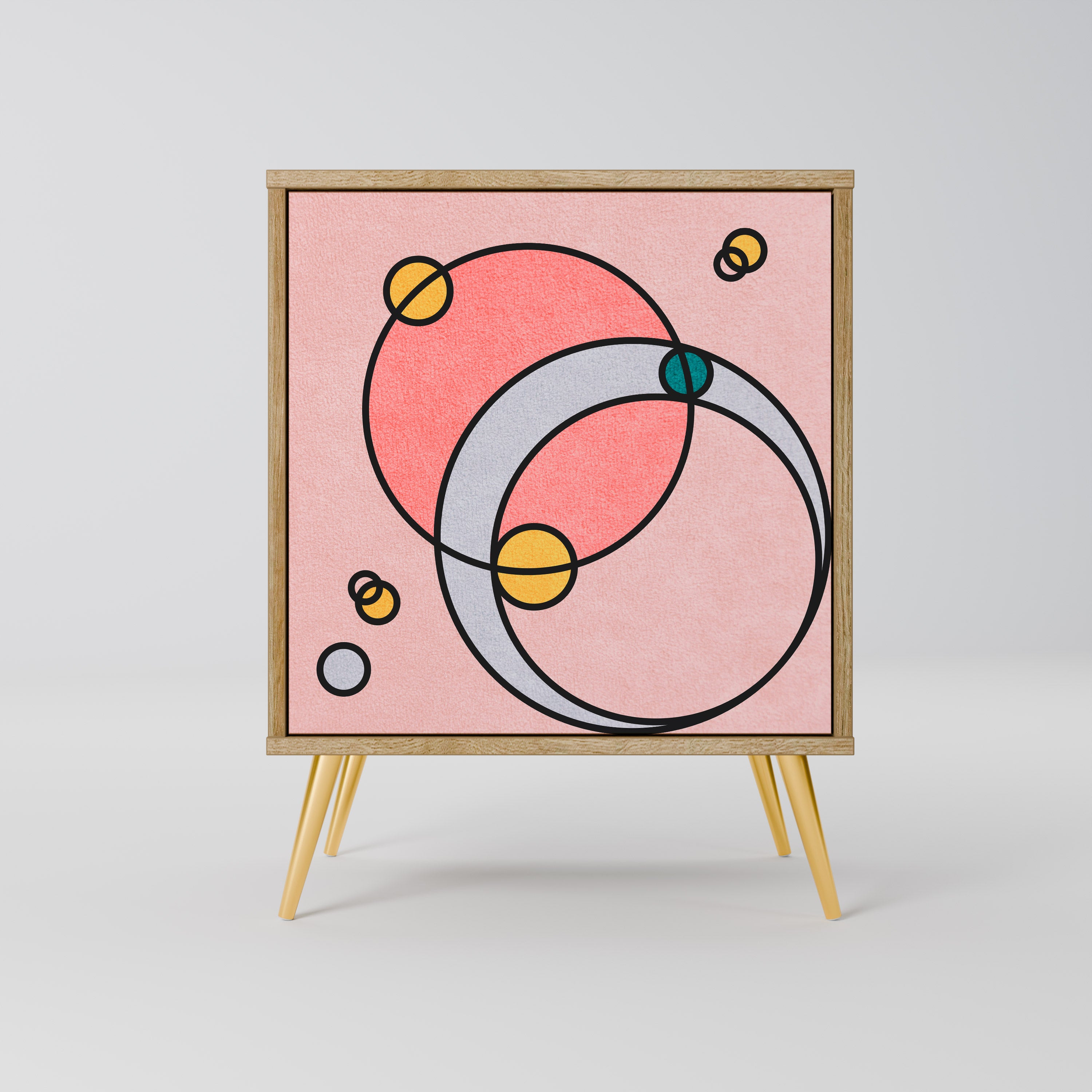 Aparador GOSSAMER ECHOES de 1 puerta con acabado efecto roble