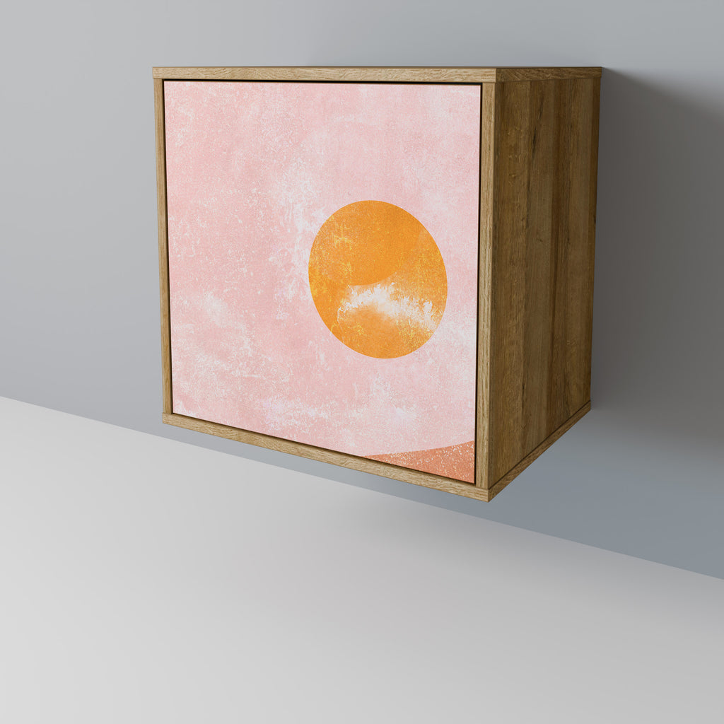 LUMINOUS SUNLIGHT 1-Door Sideboard in Oak Effect