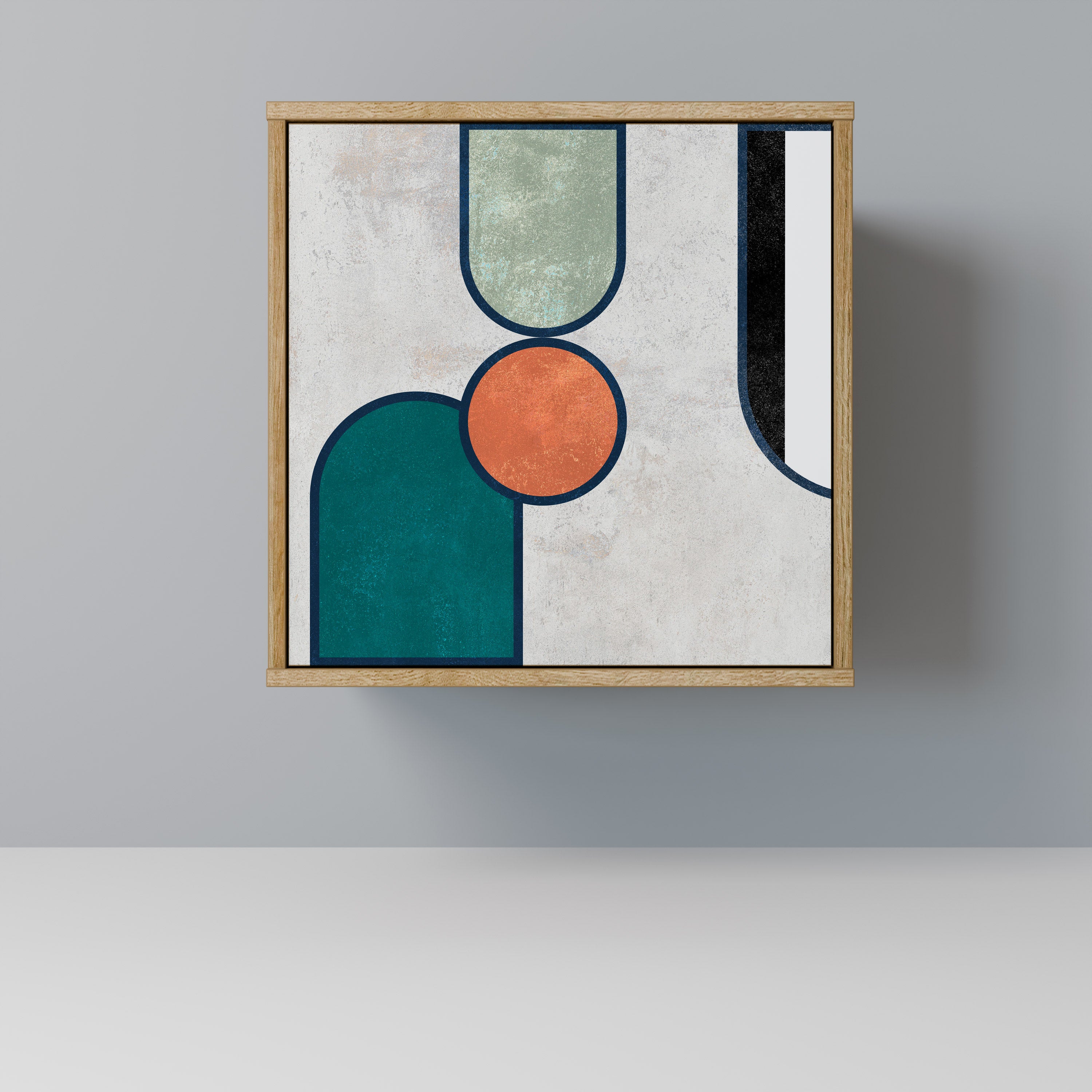 Aparador COOL STORY de 1 puerta con acabado efecto roble