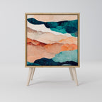 ABSTRACT LANDSCAPE Aparador de 1 Puerta en Efecto Roble