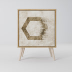 HEXAGONAL SHAPES 1-Door Sideboard in Oak Effect