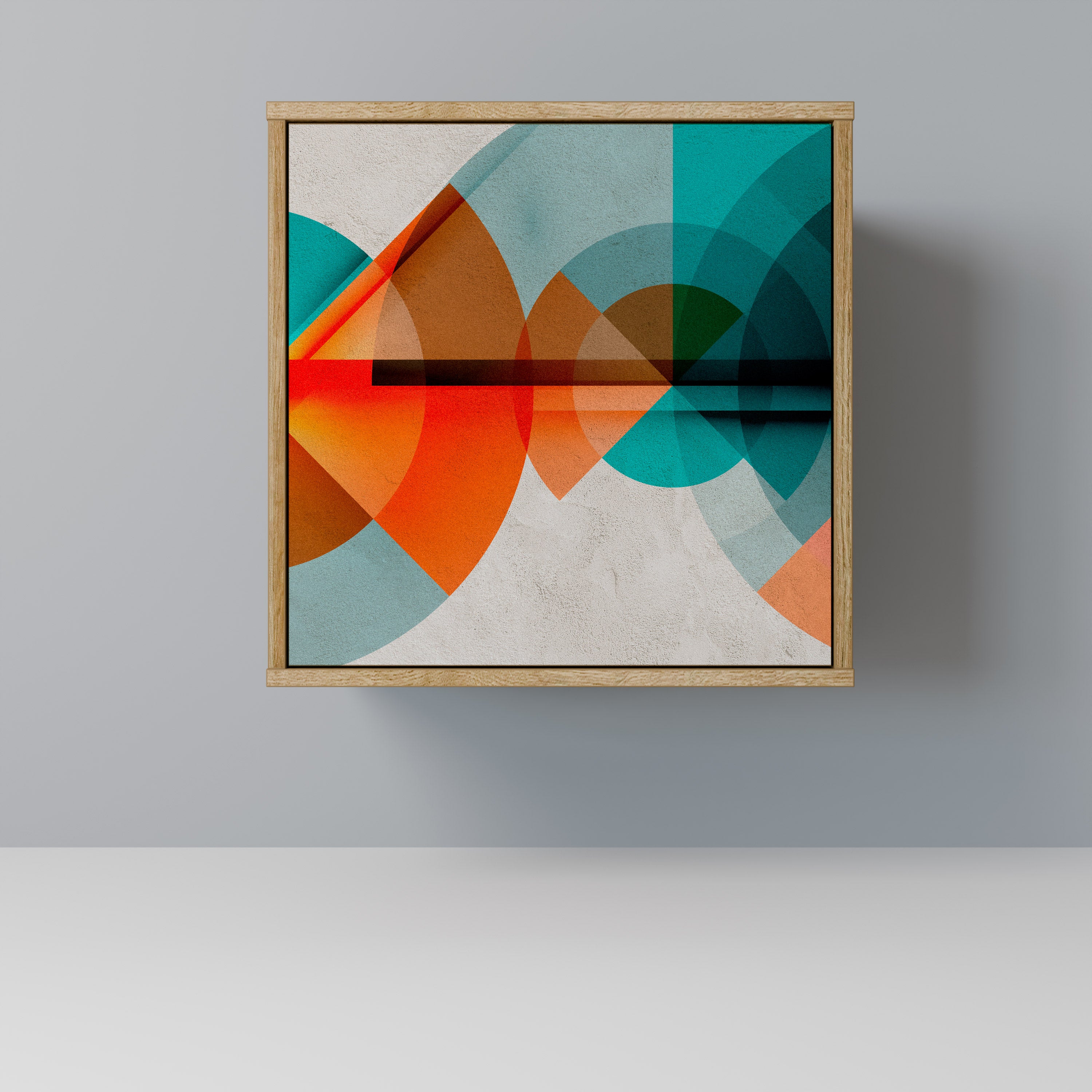 Aparador CIRCULAR RHAPSODY de 1 puerta con acabado efecto roble