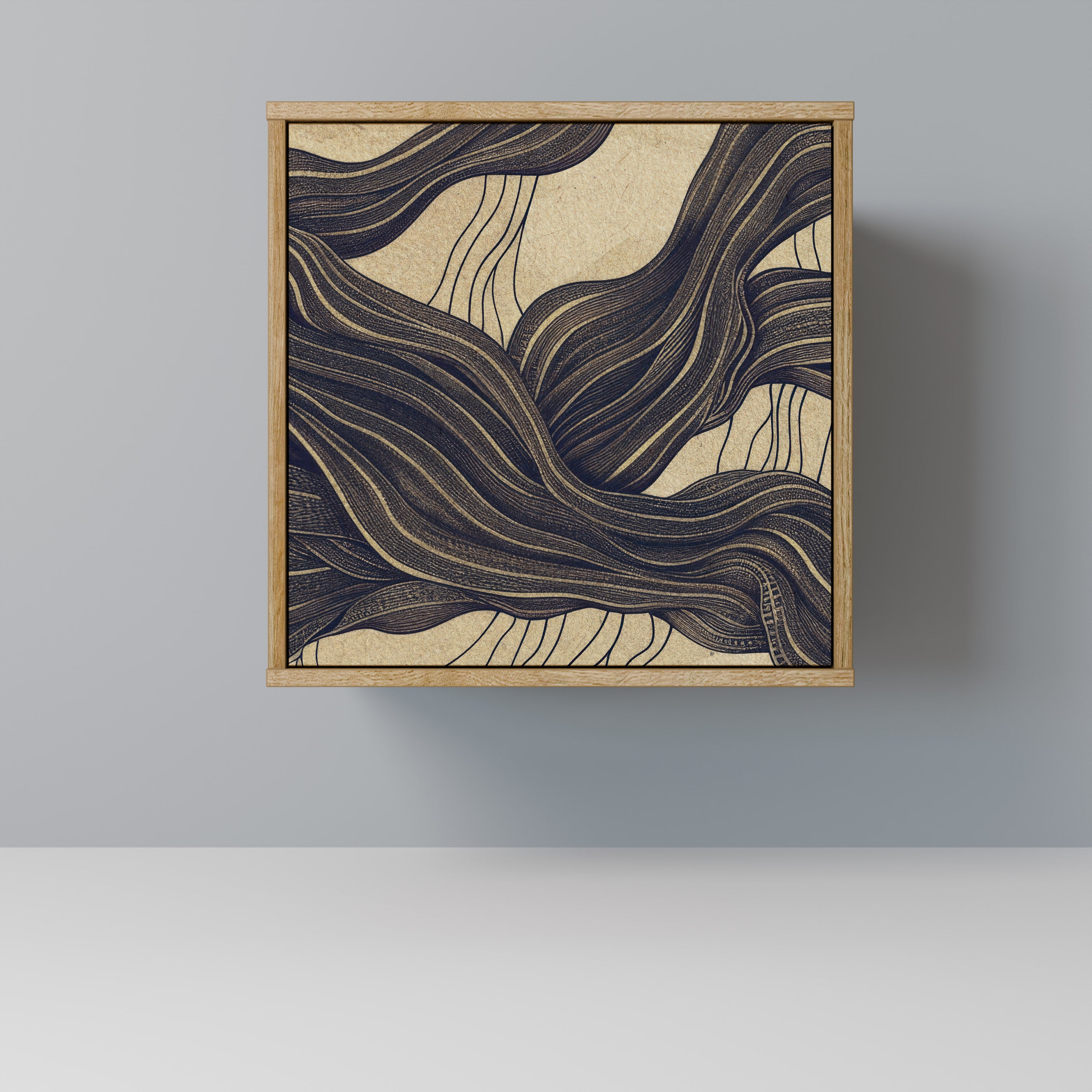 Aparador UNIFIED FRAGMENTS de 1 puerta con acabado efecto roble