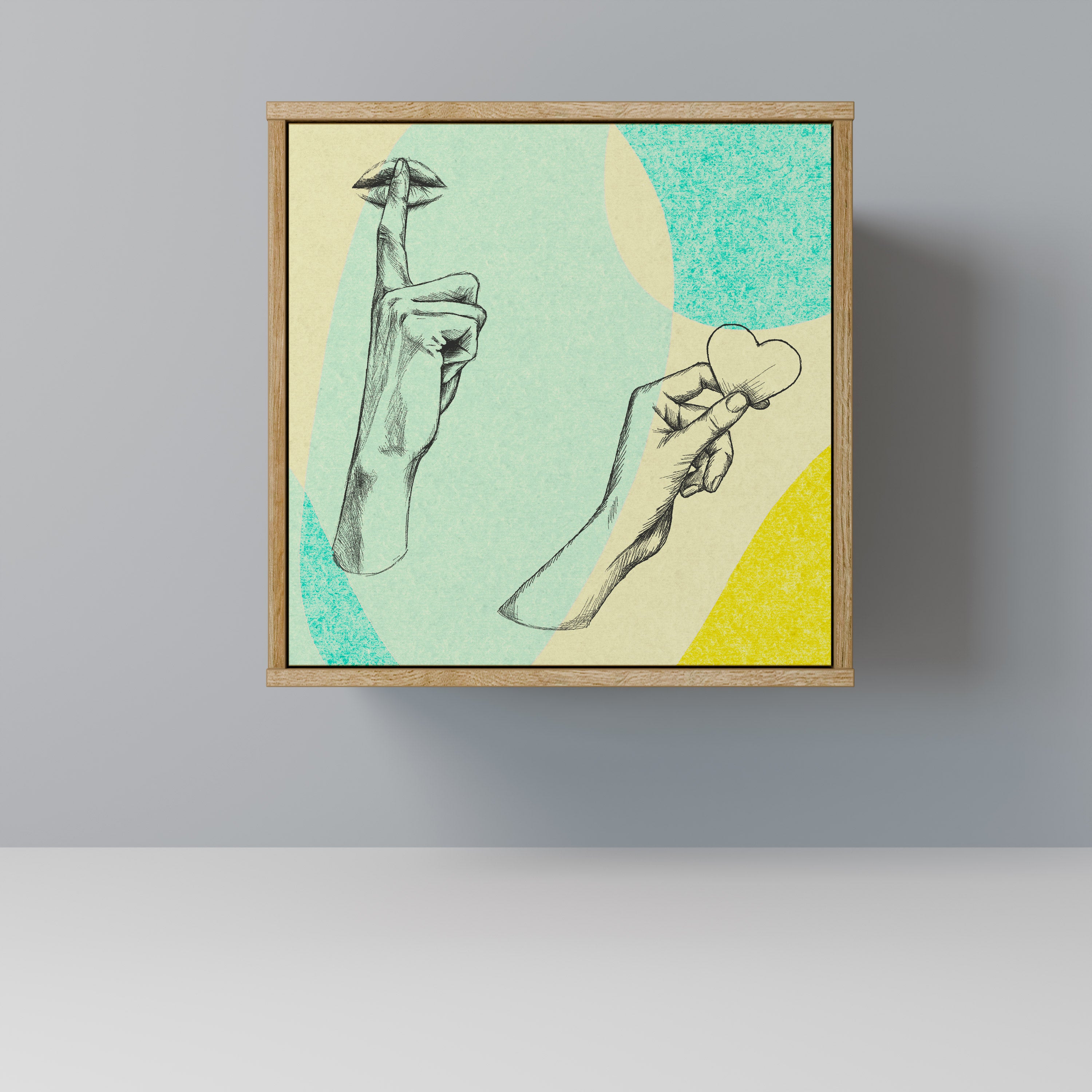 Aparador BODY LANGUAGE de 1 puerta con acabado roble