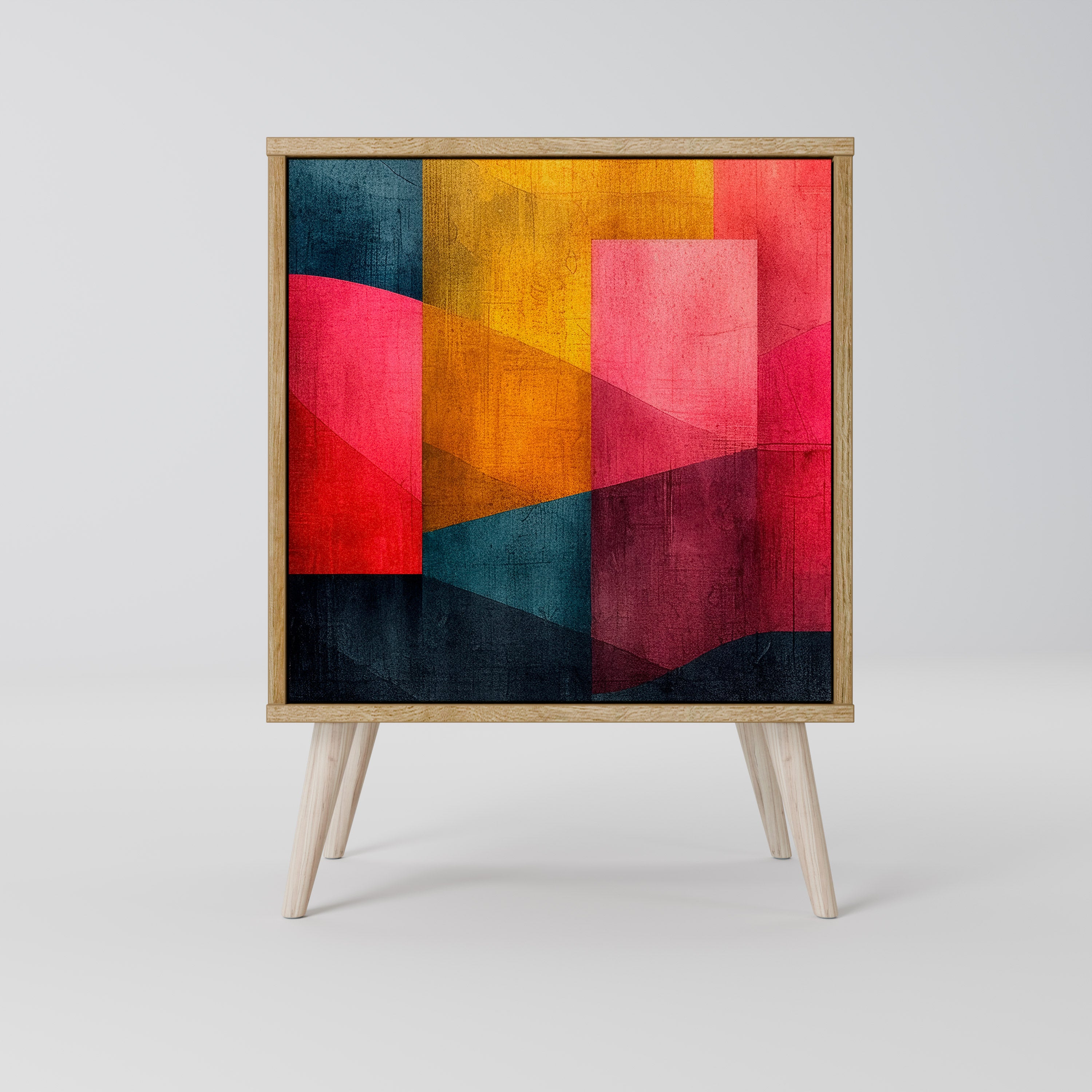 Aparador COLORFUL SOUNDS de 1 puerta con acabado efecto roble