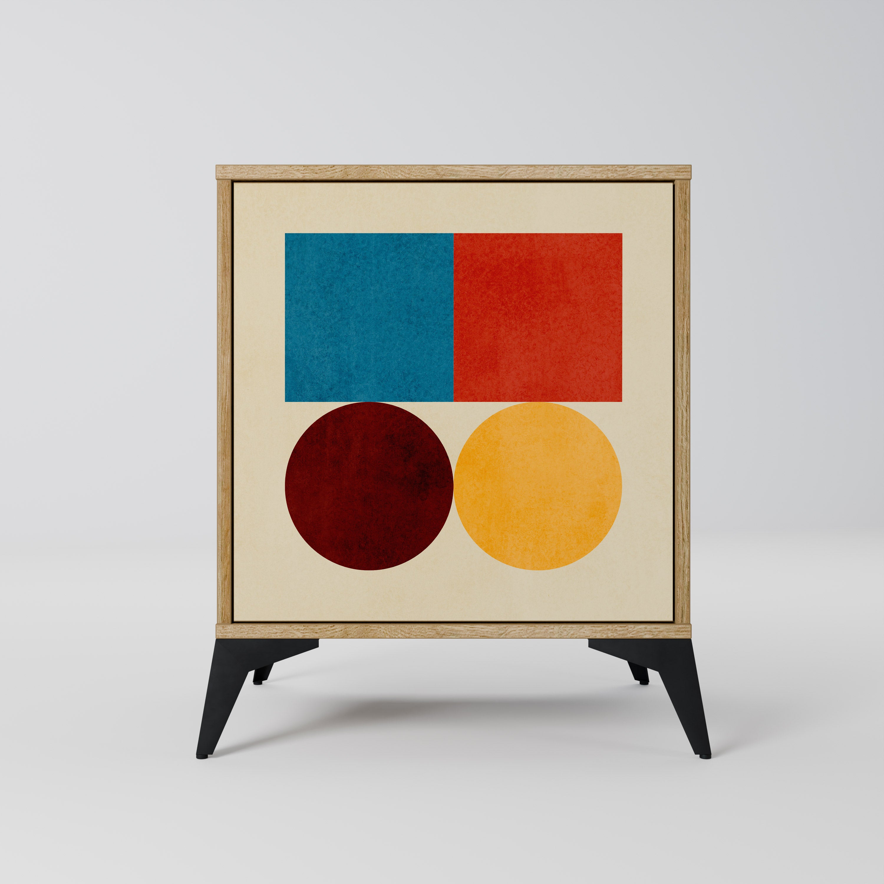 GEOMETRIC PUZZLE 1-Door Sideboard in Oak Effect