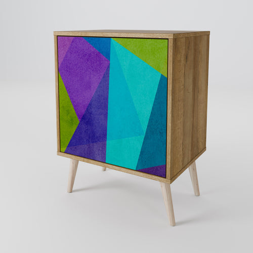 COLD SHOWCASE Aparador de 1 Puerta en Efecto Roble