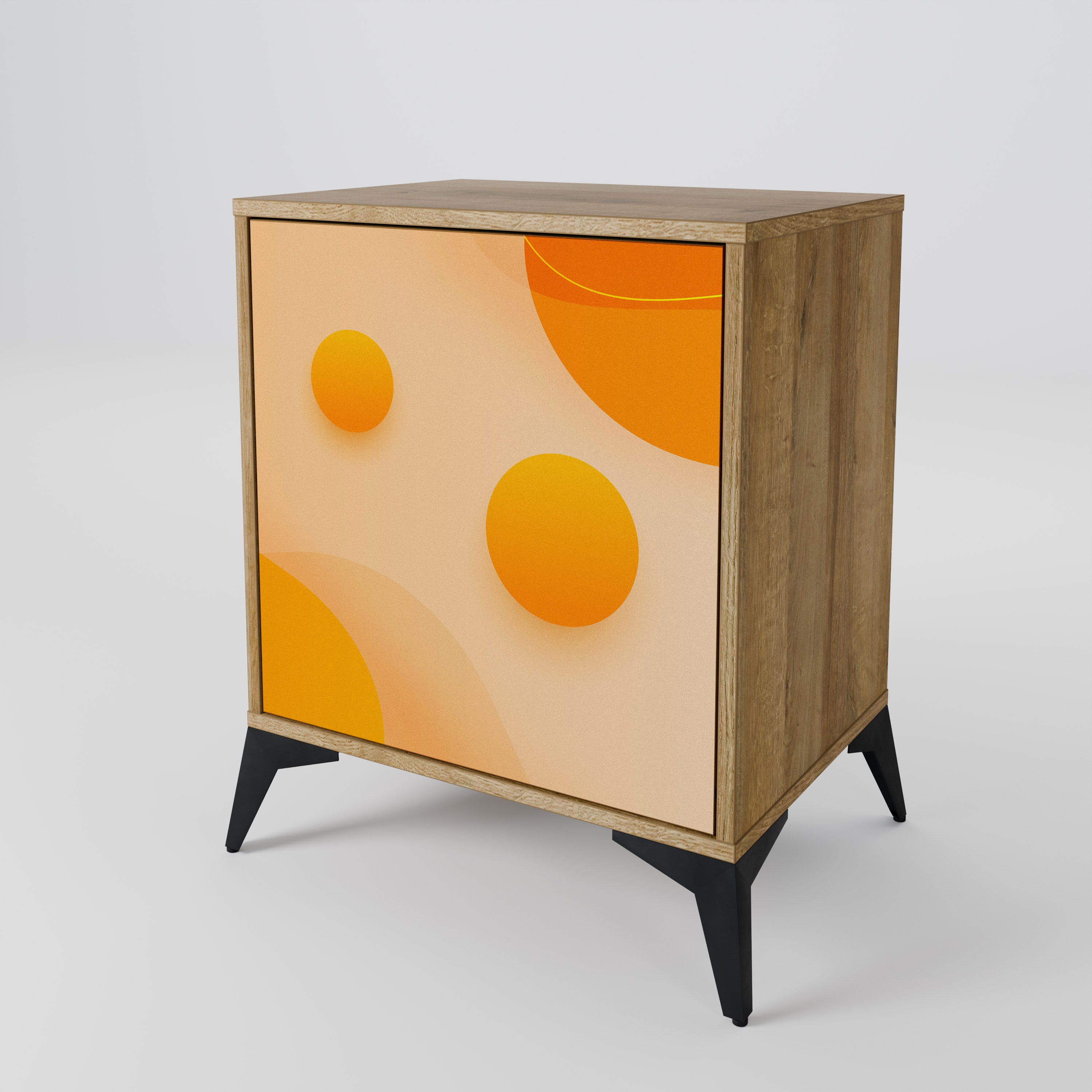 ORANGE ARRANGEMENT 1-Door Sideboard in Oak Effect