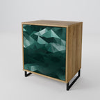 POLYGONAL FLOATING Aparador de 1 Puerta en Efecto Roble