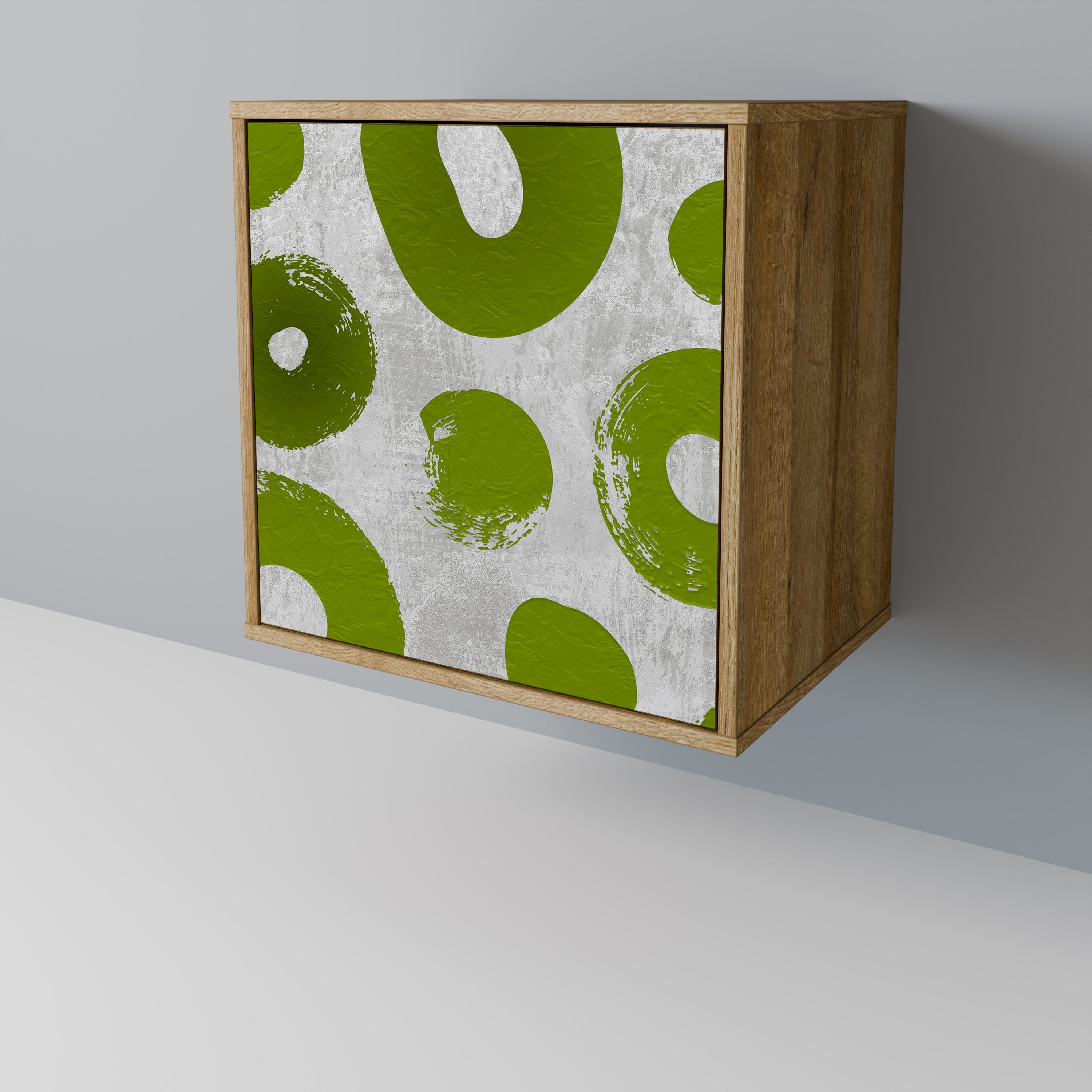 GREEN RHAPSODY 1-Door Sideboard in Oak Effect