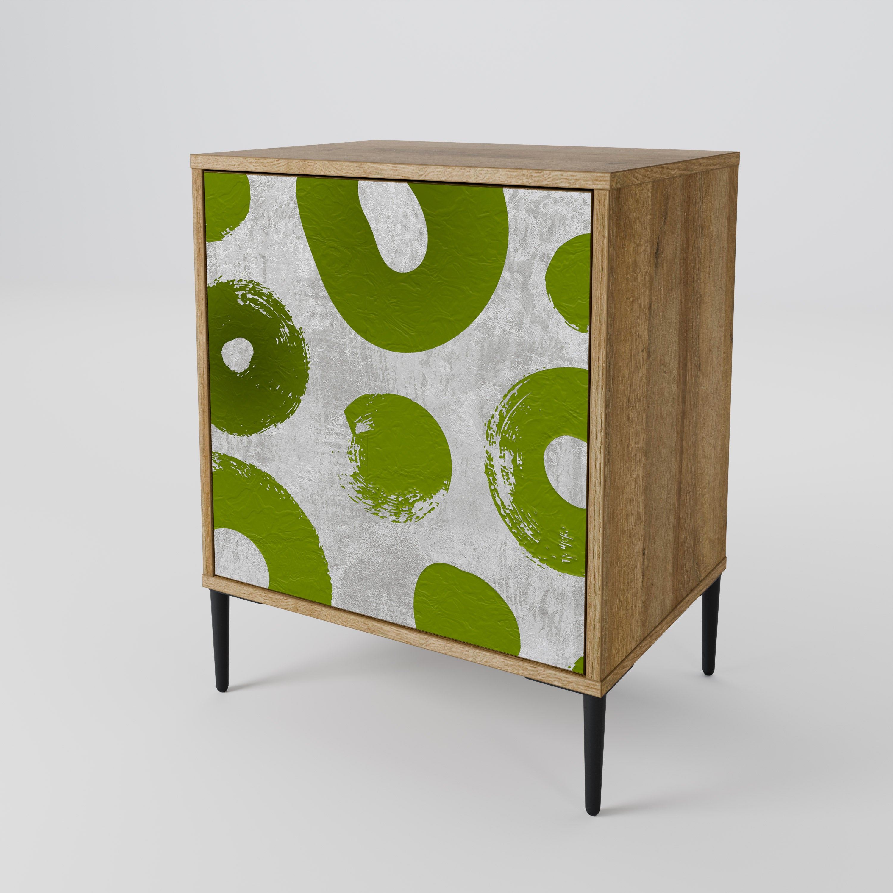 GREEN RHAPSODY 1-Door Sideboard in Oak Effect