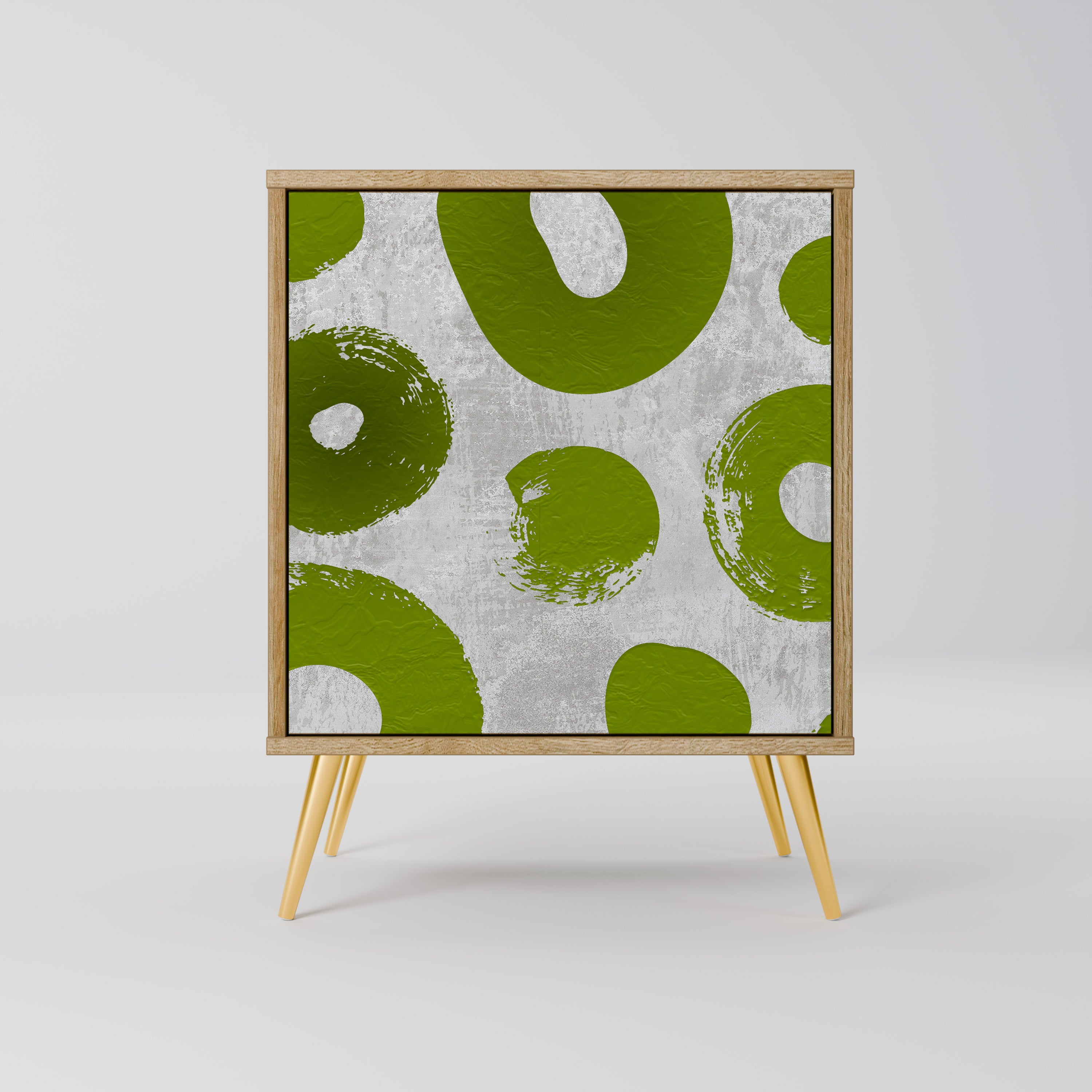 GREEN RHAPSODY 1-Door Sideboard in Oak Effect