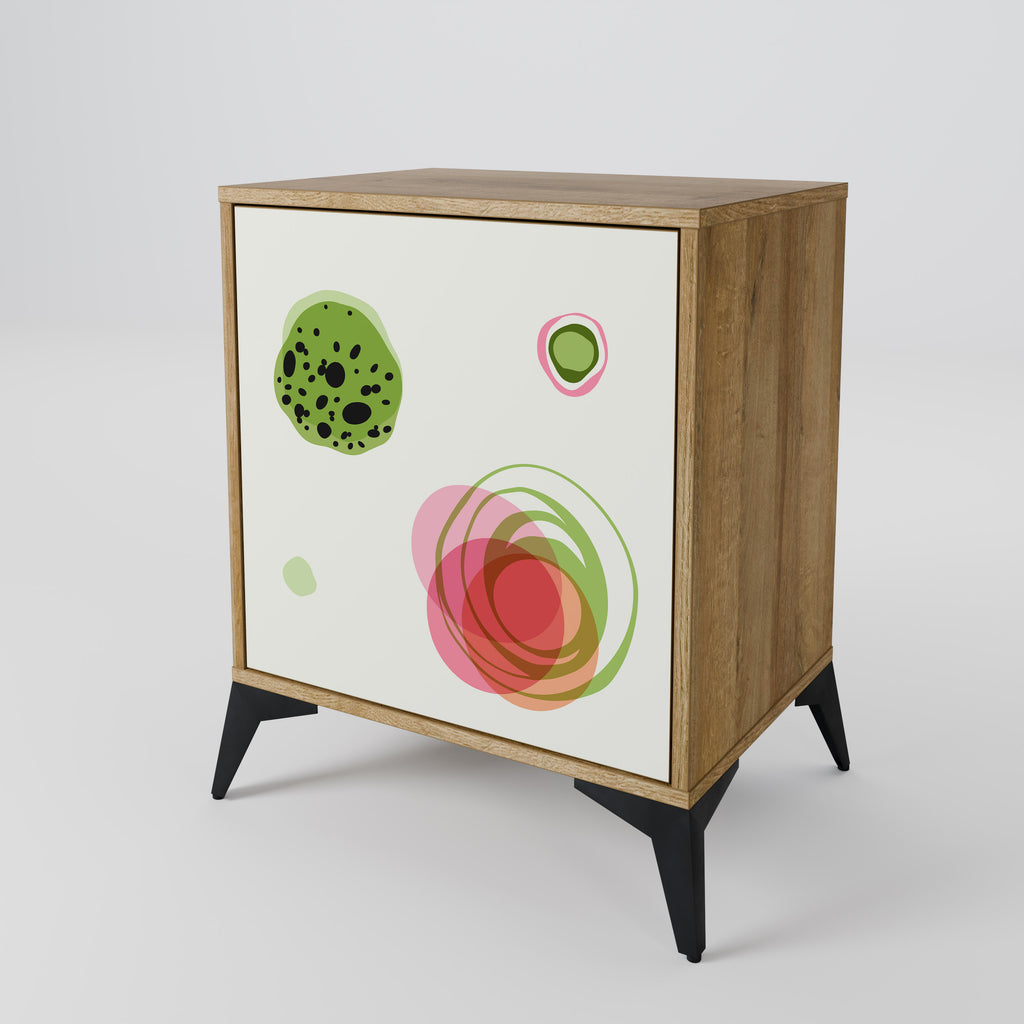 COLORFUL COSMOS 1-Door Sideboard in Oak Effect
