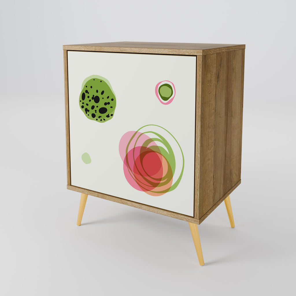 COLORFUL COSMOS 1-Door Sideboard in Oak Effect