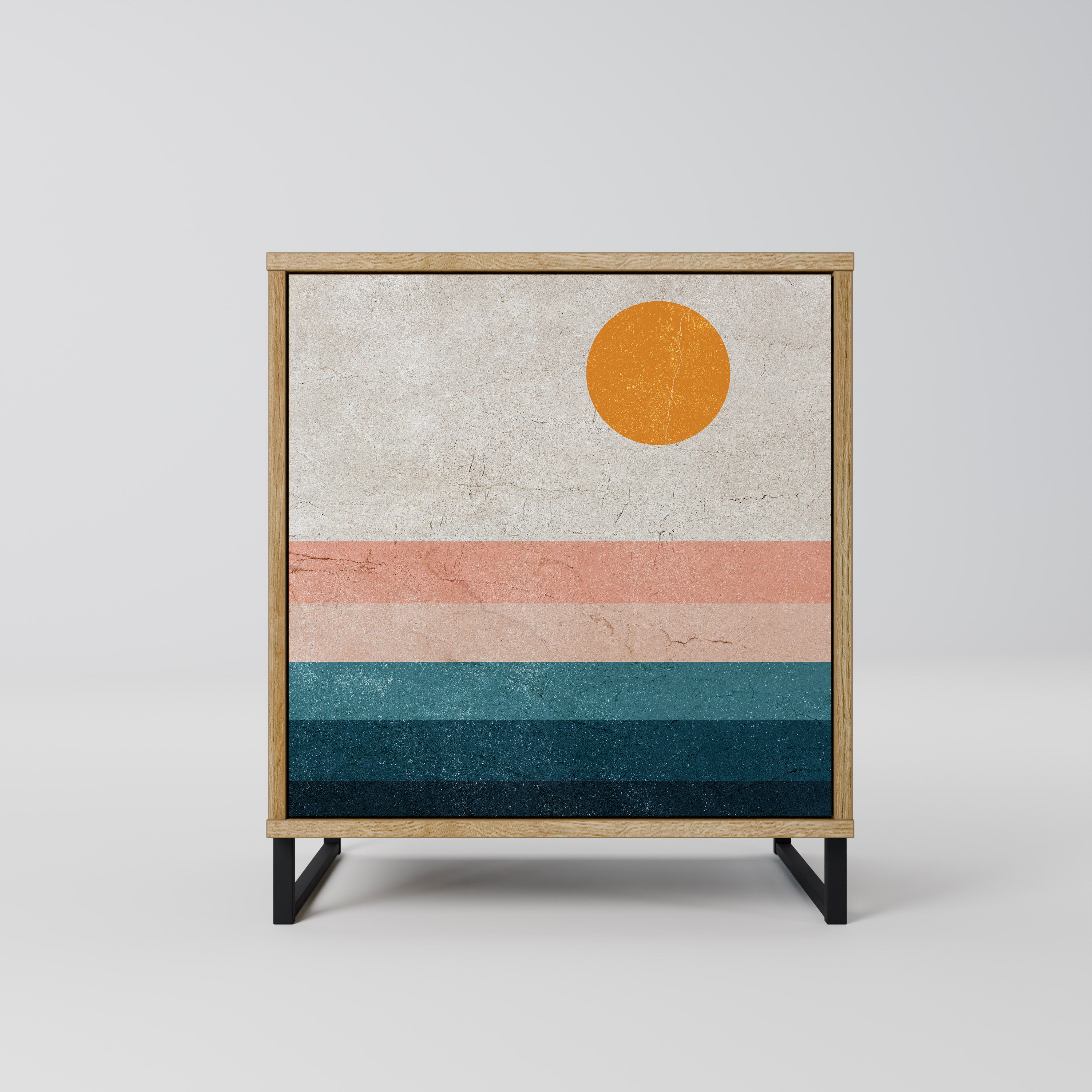 TWO HALVES 1-Door Sideboard in Oak Effect