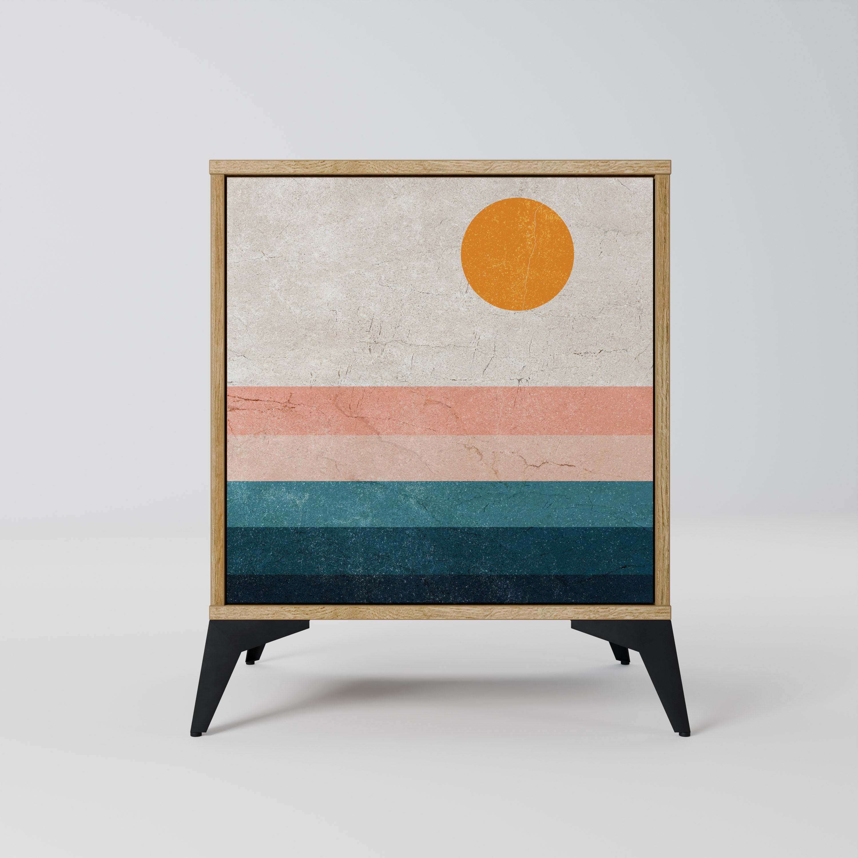 TWO HALVES 1-Door Sideboard in Oak Effect