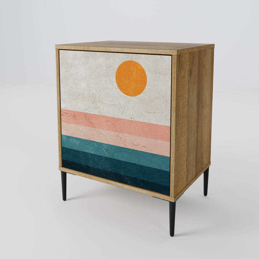 TWO HALVES 1-Door Sideboard in Oak Effect